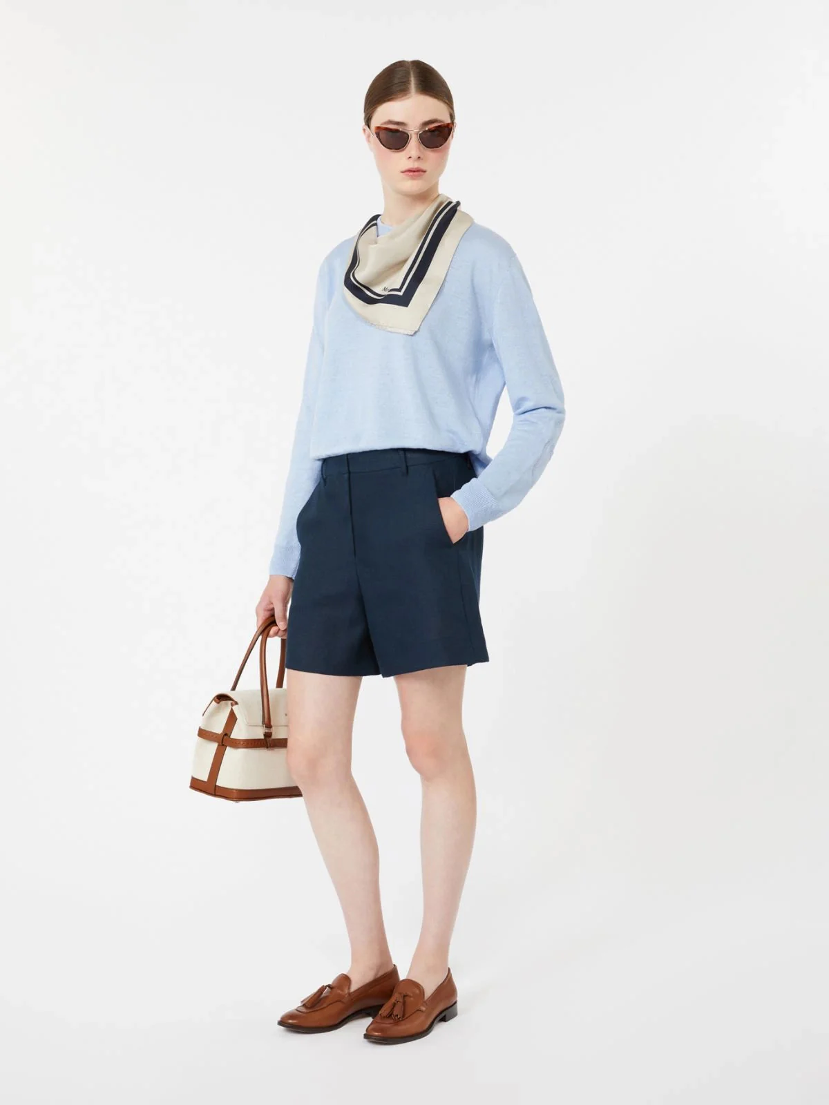's Max Mara High-Cut Waistband Shorts with Covered Zip - Size 40 - Image 2