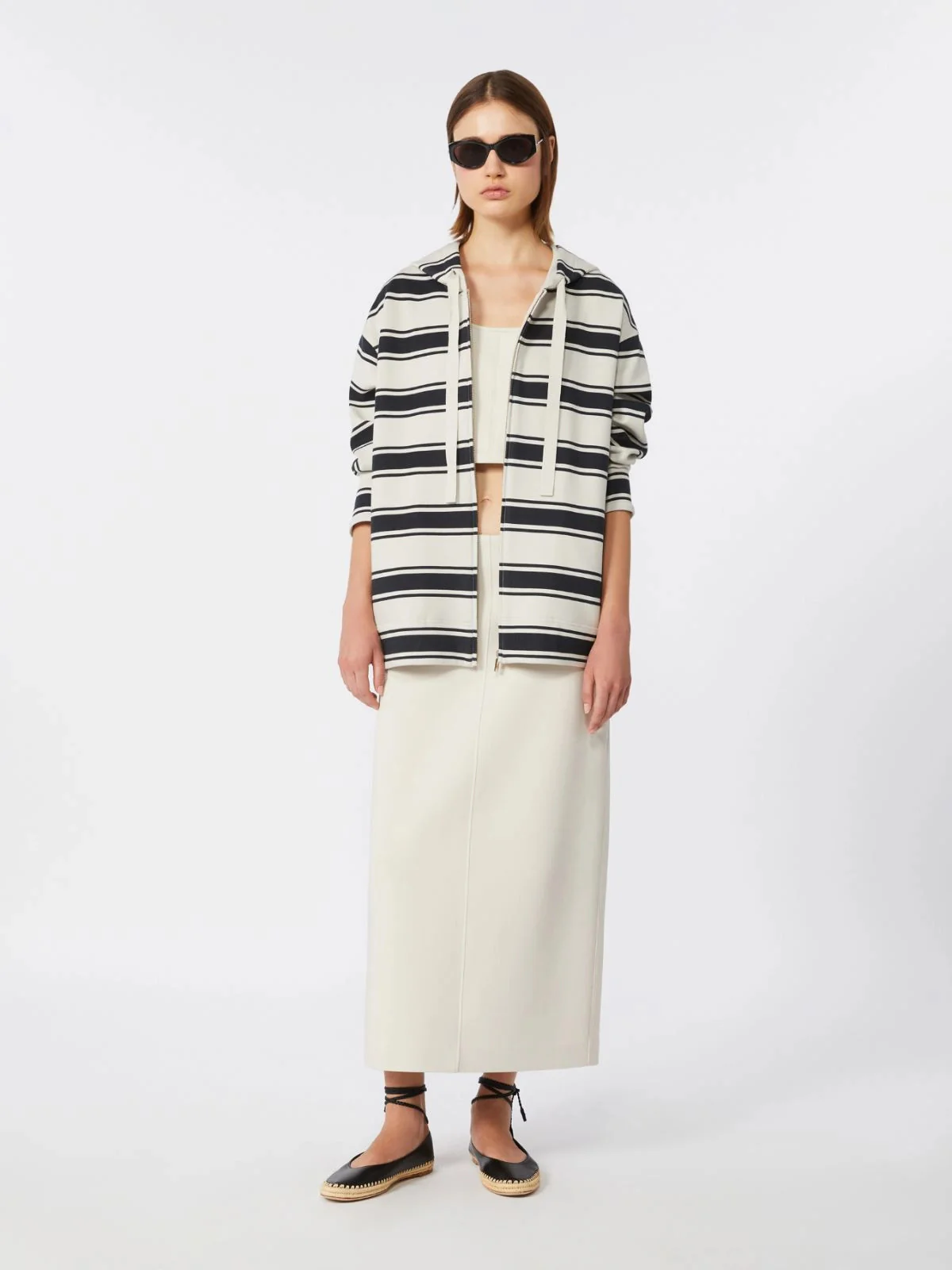 's Max Mara Printed Cotton Blend Scuba Jersey Sweatshirt with Zip Front - Image 2