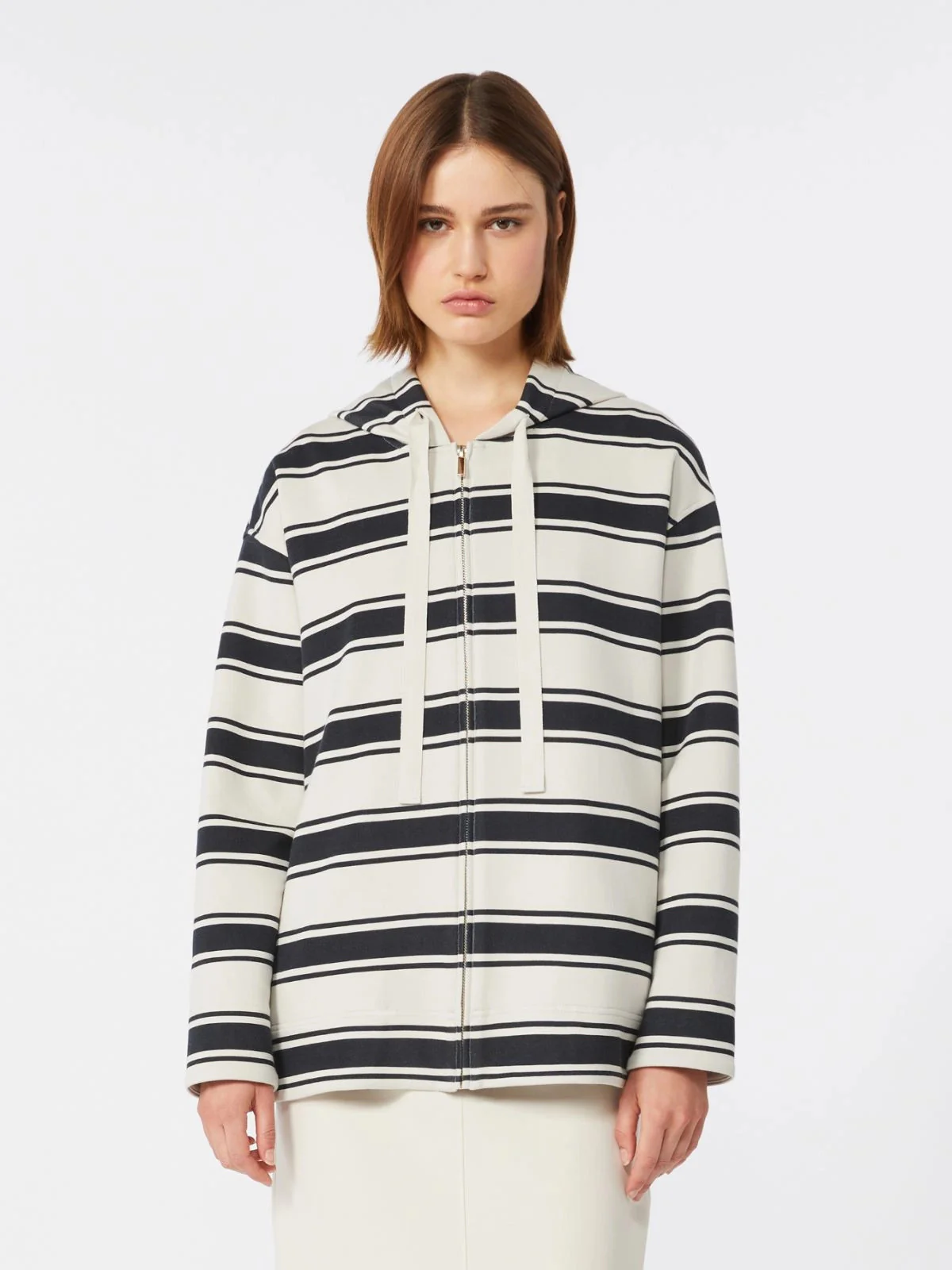 's Max Mara Printed Cotton Blend Scuba Jersey Sweatshirt with Zip Front - Image 3