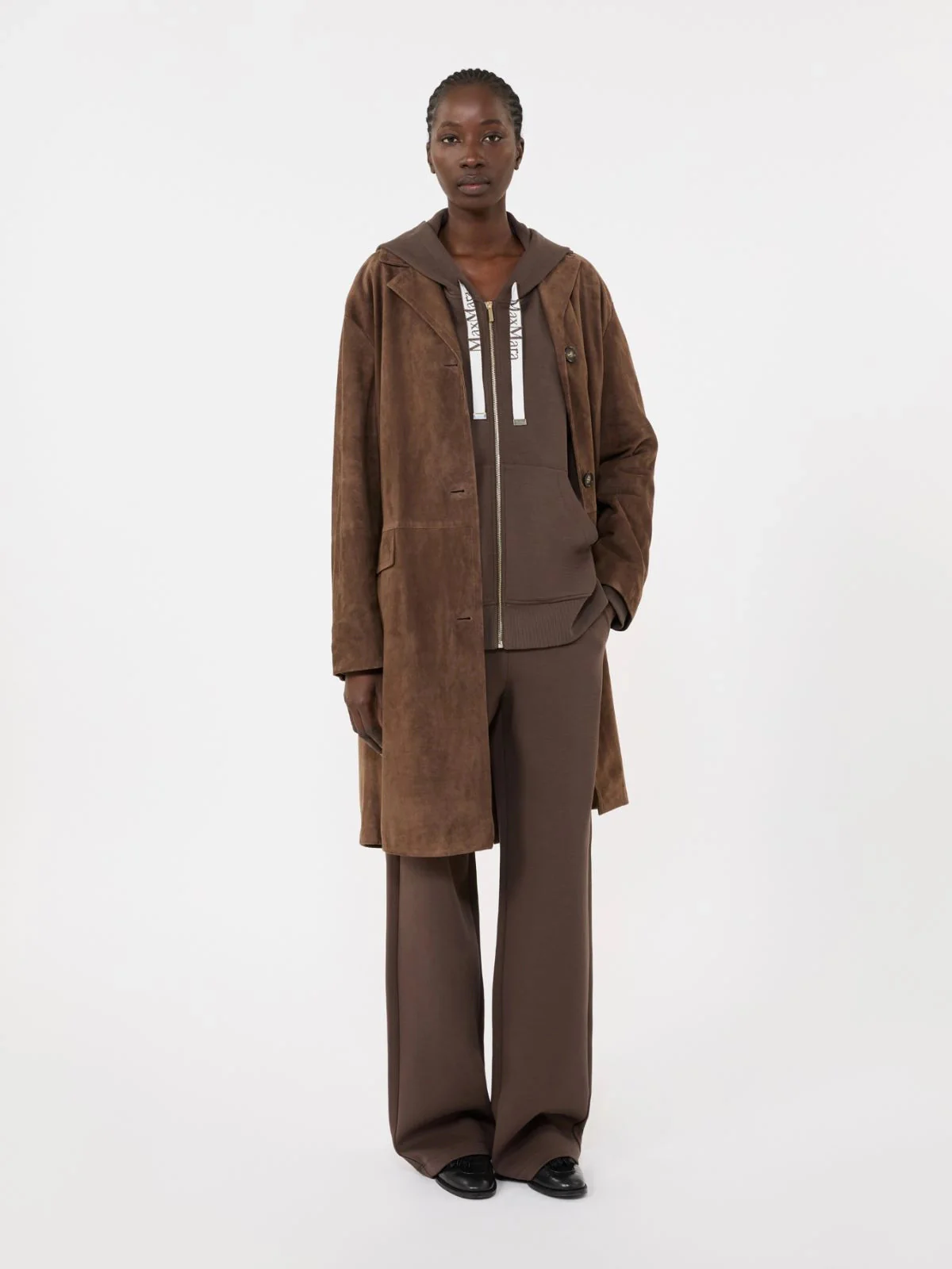 's Max Mara Stylish Long Sleeve Zip-Up Sweater with Kangaroo Pocket - Size S - Image 2