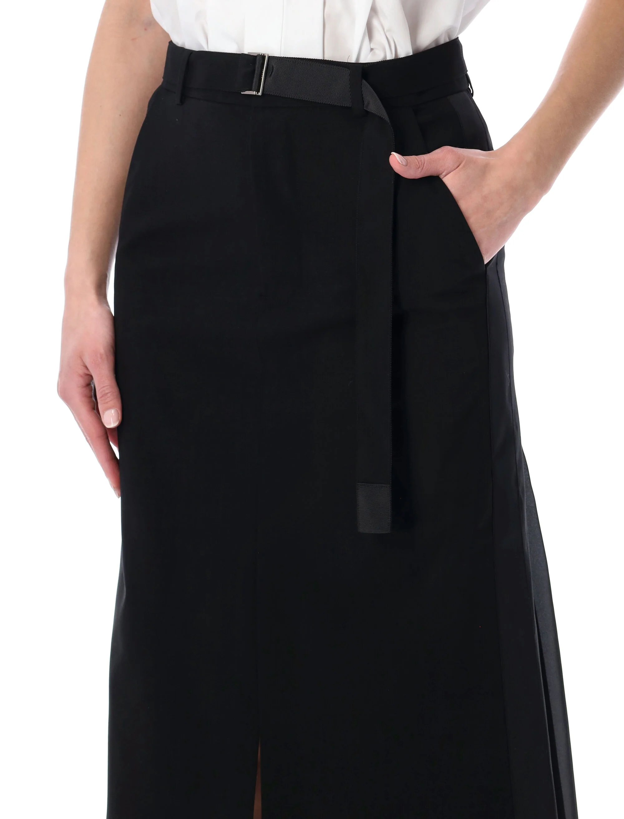 Sacai Chic Wool Mini Skirt for Women - SS26 Collection - Image 3