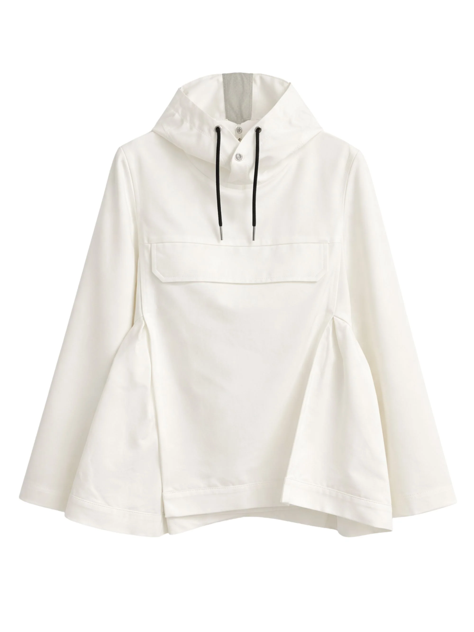 Sacai High Drawstring Collar Asymmetrical Jacket for Women