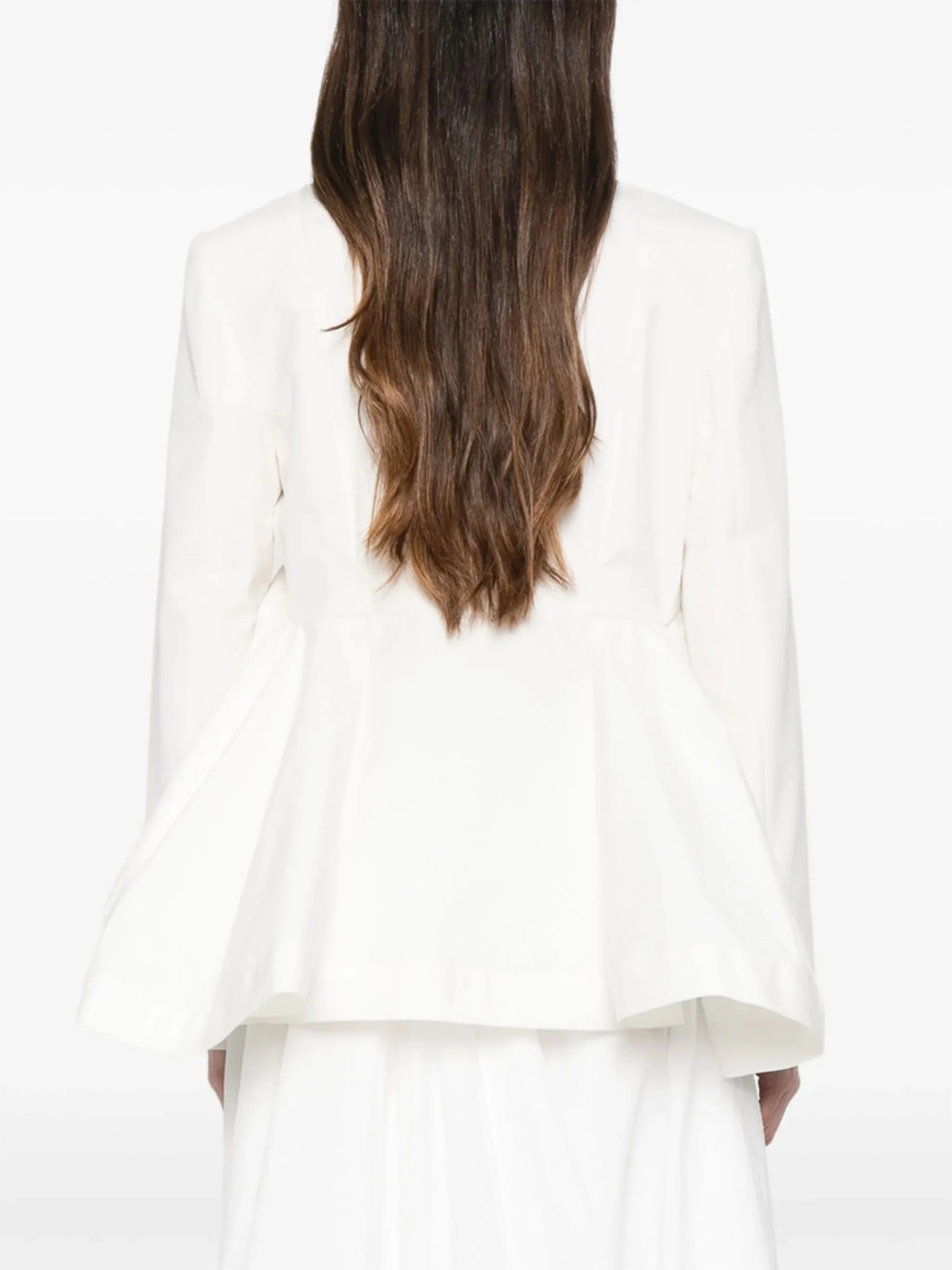 Sacai High Drawstring Collar Asymmetrical Jacket for Women - Image 5