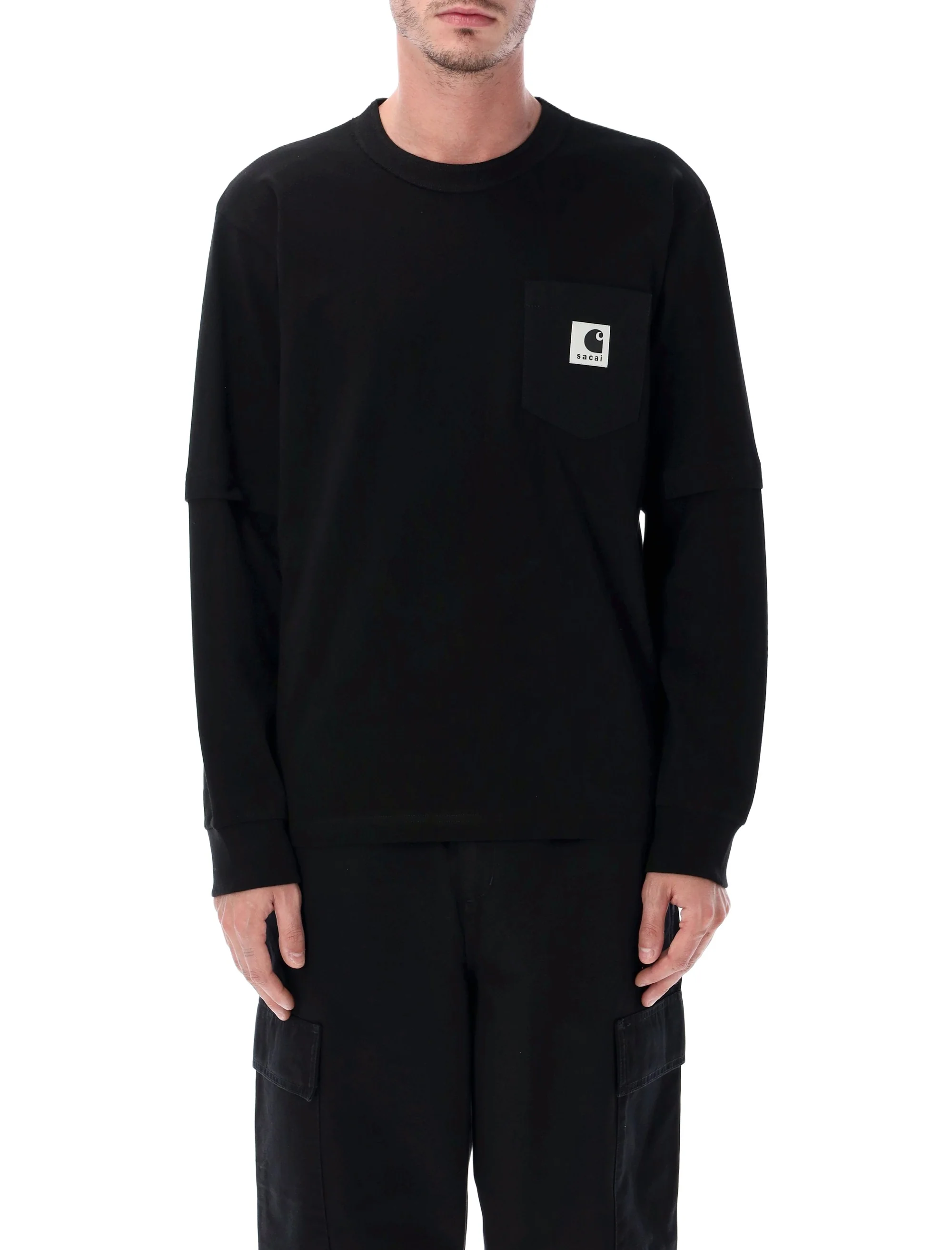 Sacai Men's Long Sleeve Cotton T-Shirt