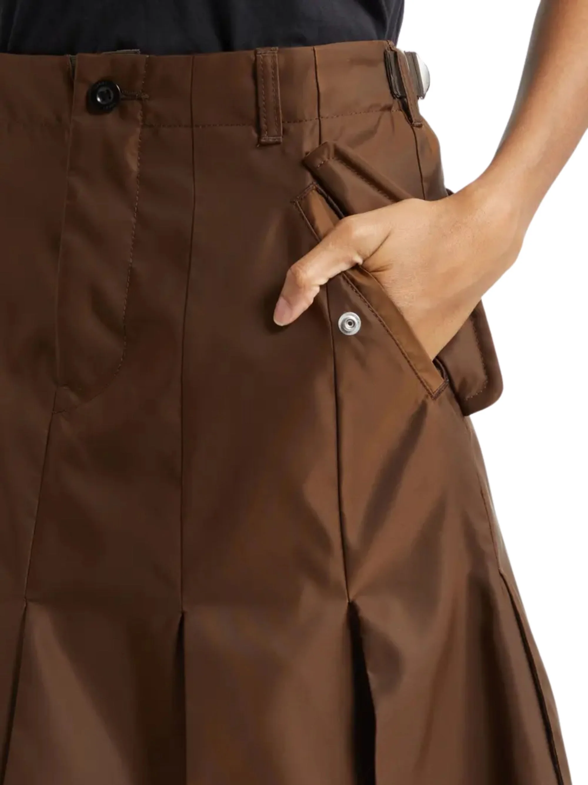 Sacai Nylon Twill Mini Skirt with Adjustable Tabs - Image 3
