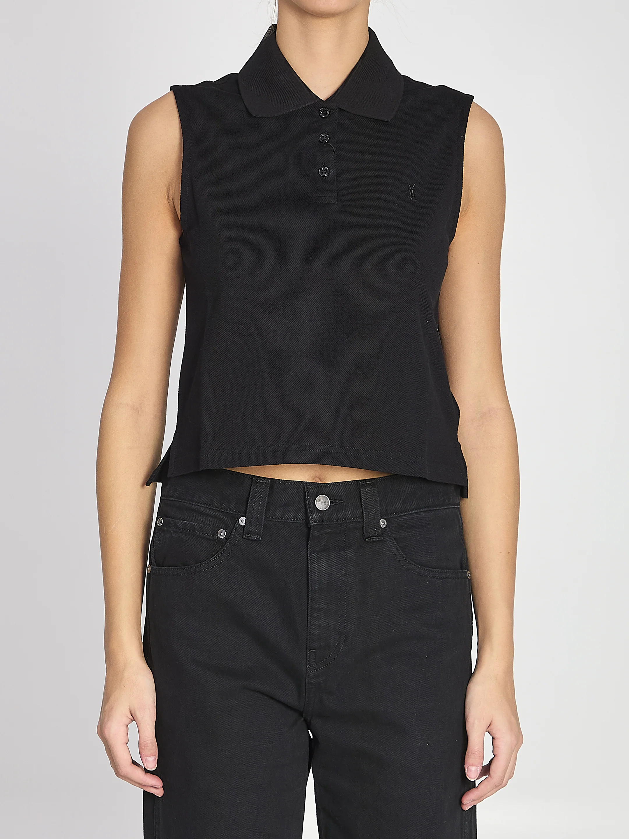 SAINT LAURENT CASSANDRE Polo Shirt in Piqué