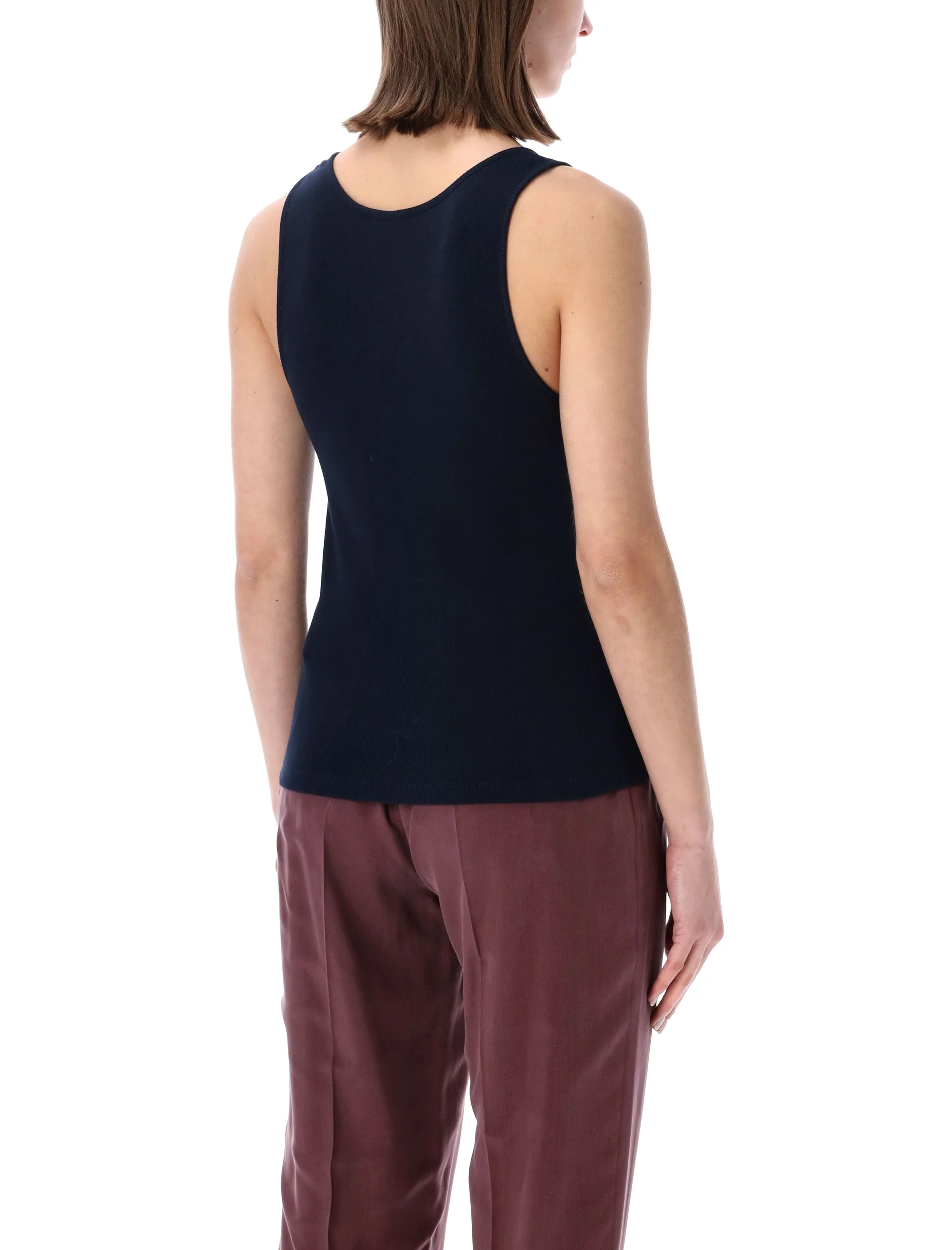 Saint Laurent CASSANDRE Tank Top in Ribbed Cotton Jersey - Image 2