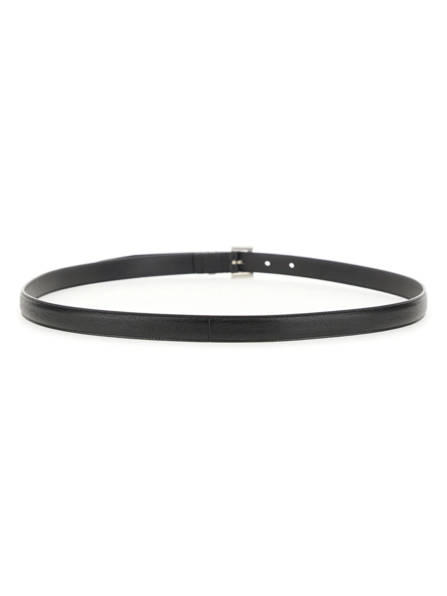 SAINT LAURENT Cassandre Thin Belt in Smooth Leather - Image 6
