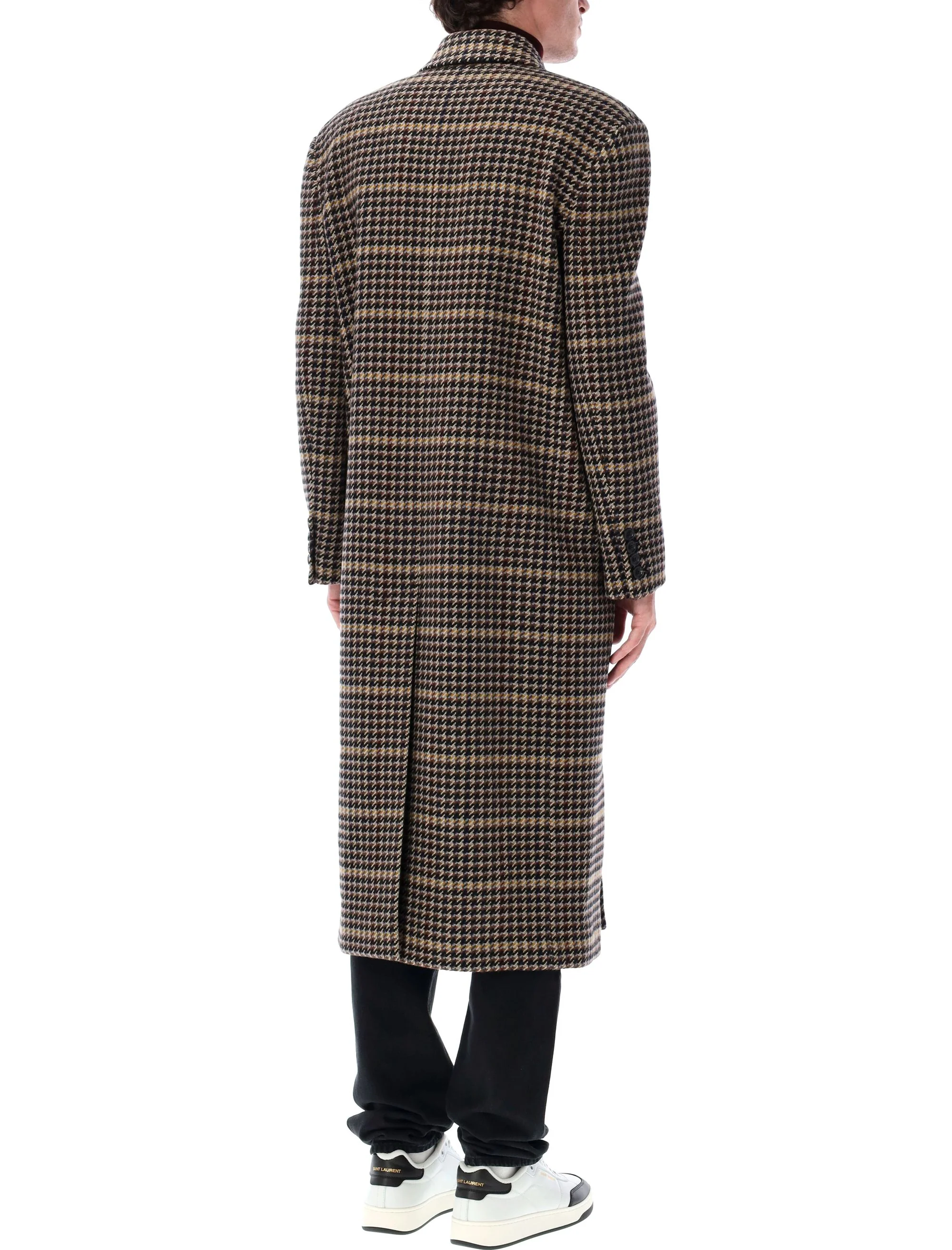Saint Laurent Checked Wool Long Coat - Image 2