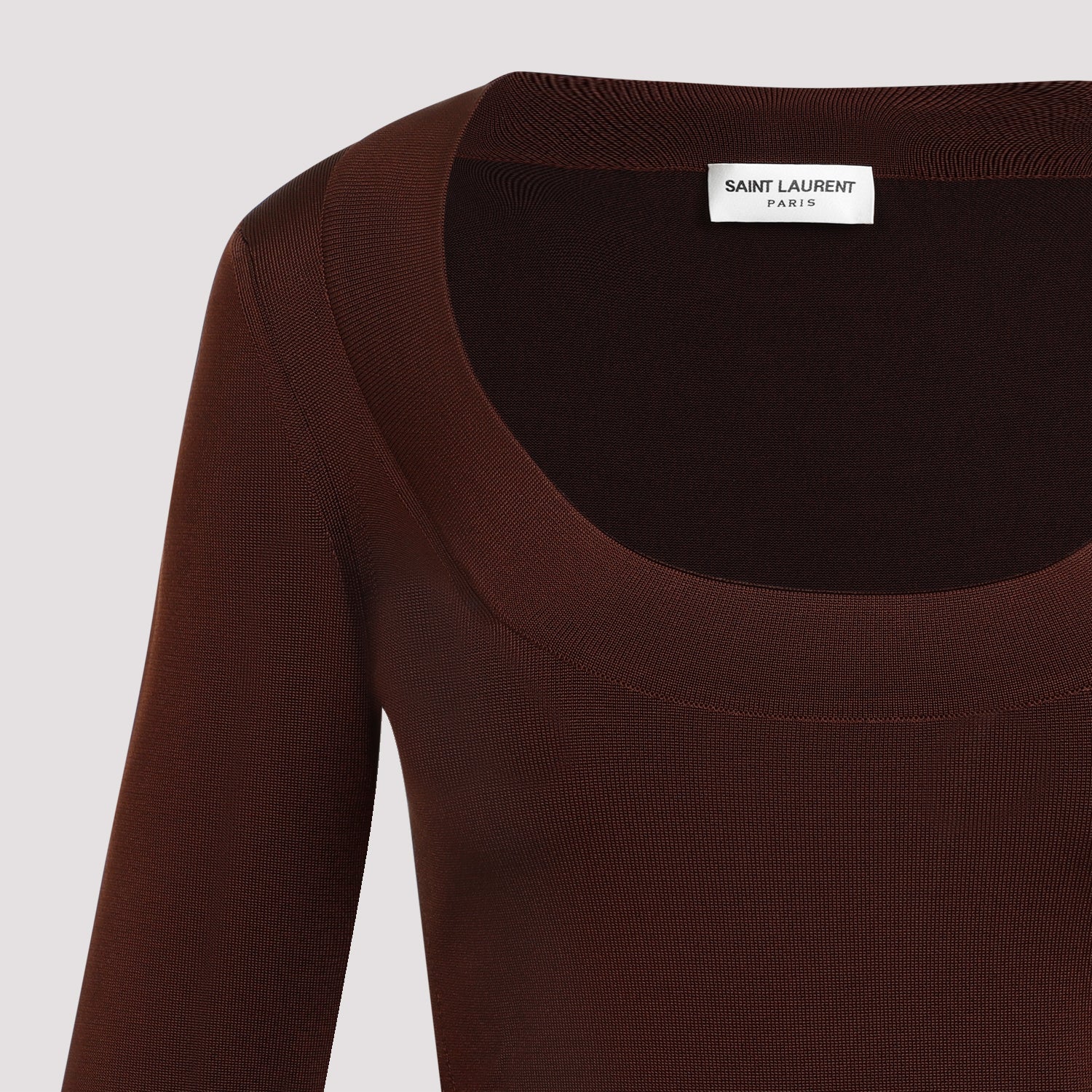 Saint Laurent Décolleté Long-Sleeved Knitted Dress - Image 5