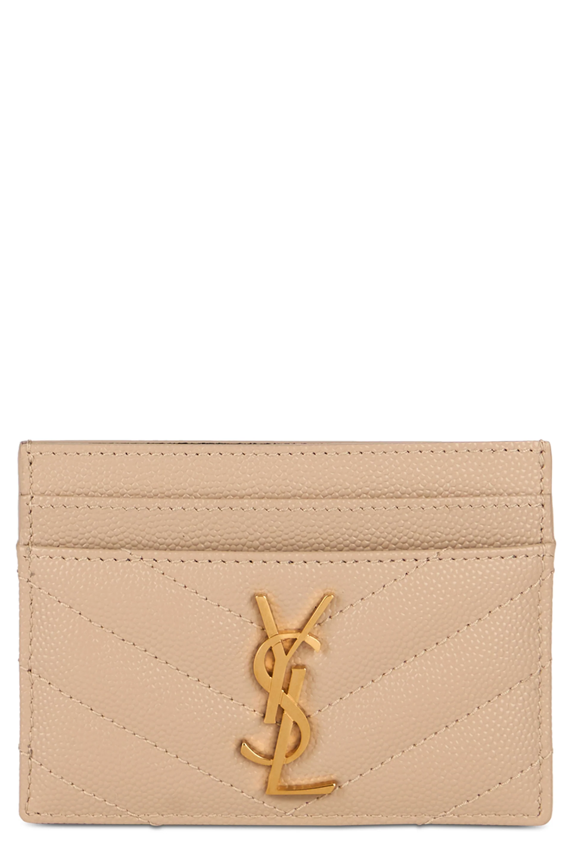 Saint Laurent Elegant Mini Leather Card Holder
