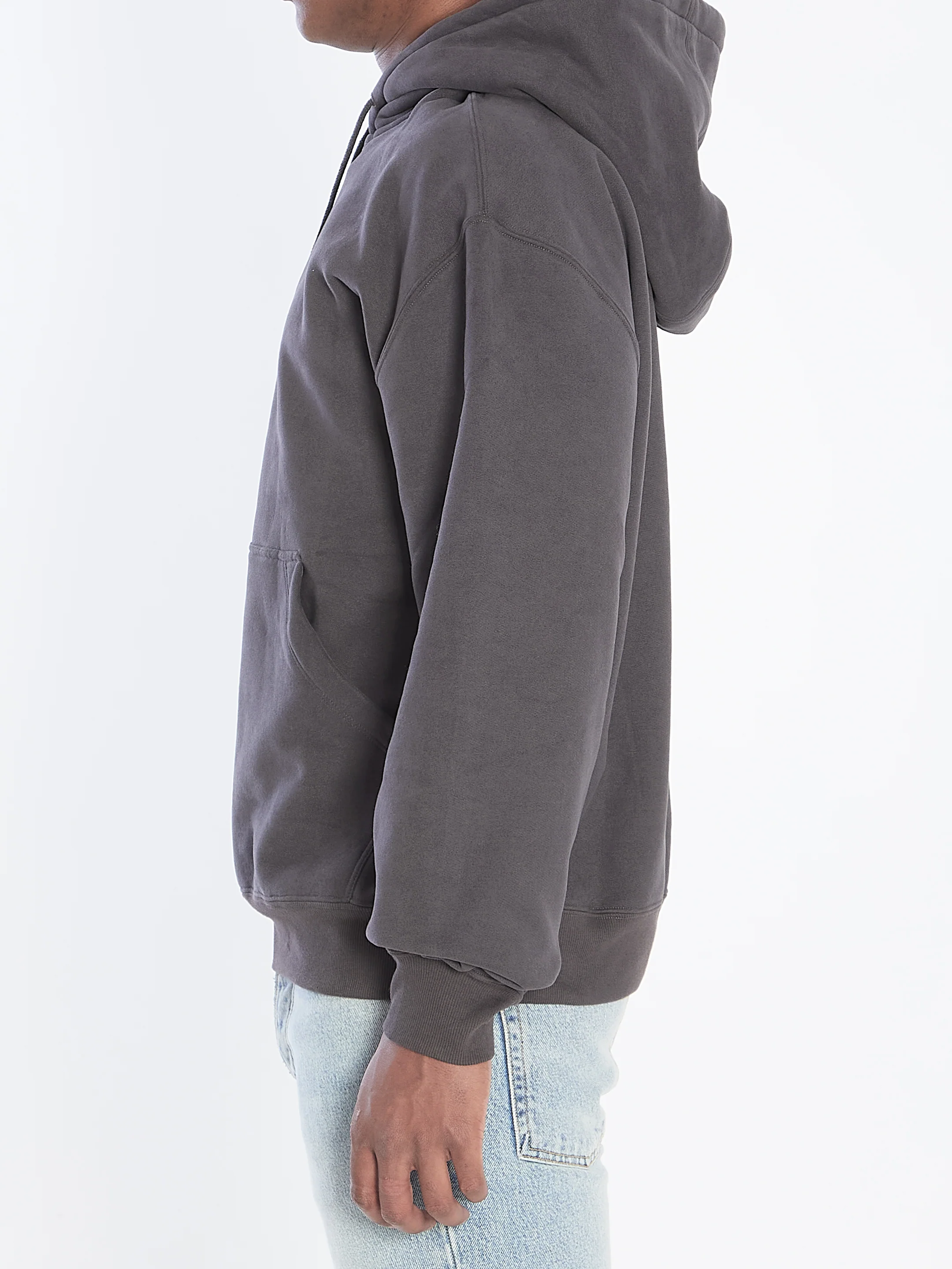 SAINT LAURENT FLEECE HOODIE MADE with CERTIFIED COTTON, FEATURING a KANGAROO POCKET and TONAL EMBROIDERY on the CHEST. - Image 5