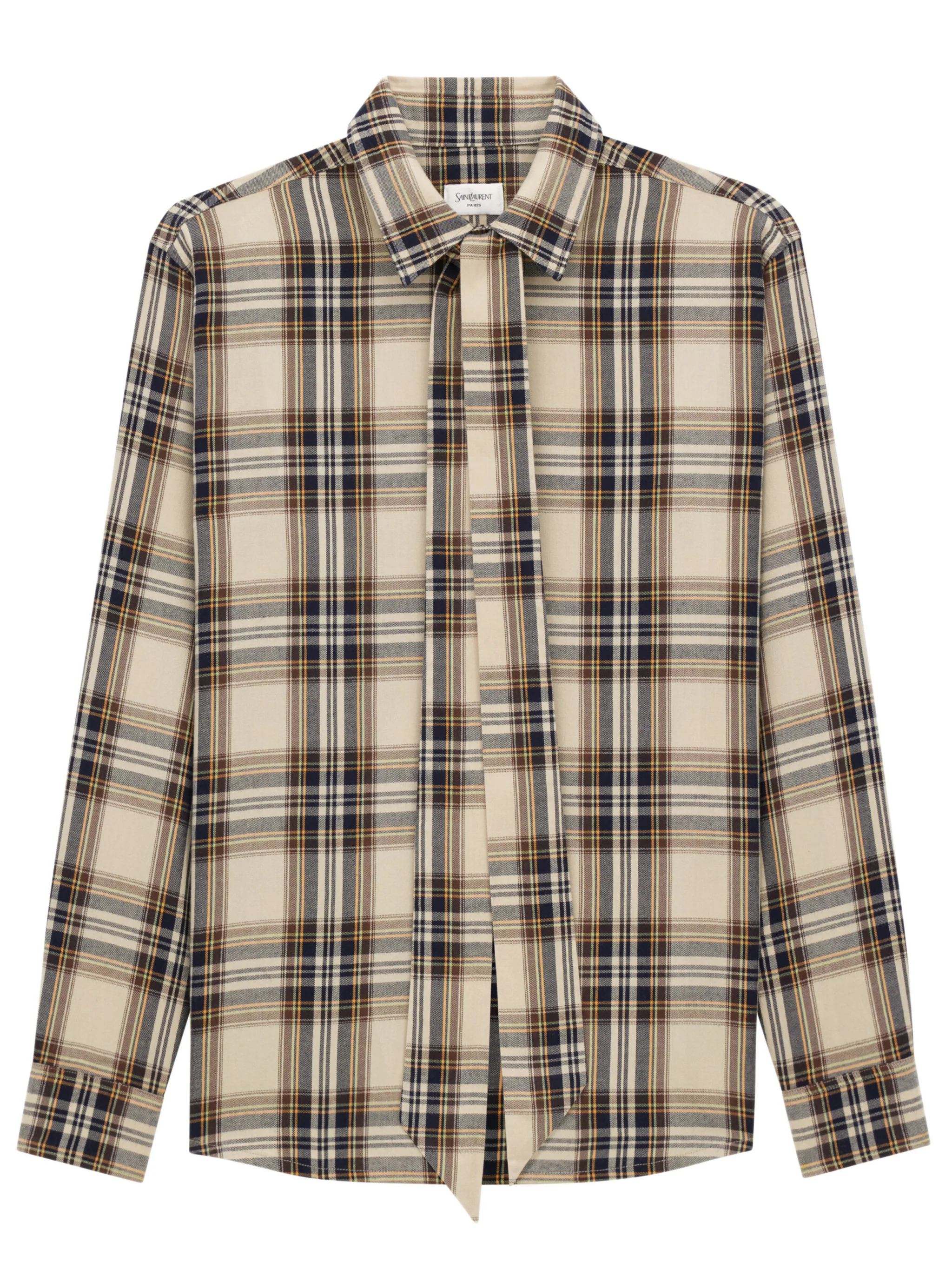 Saint Laurent Front Button Closure Shirt with Bow and Curved Hem - Size S - Image 2