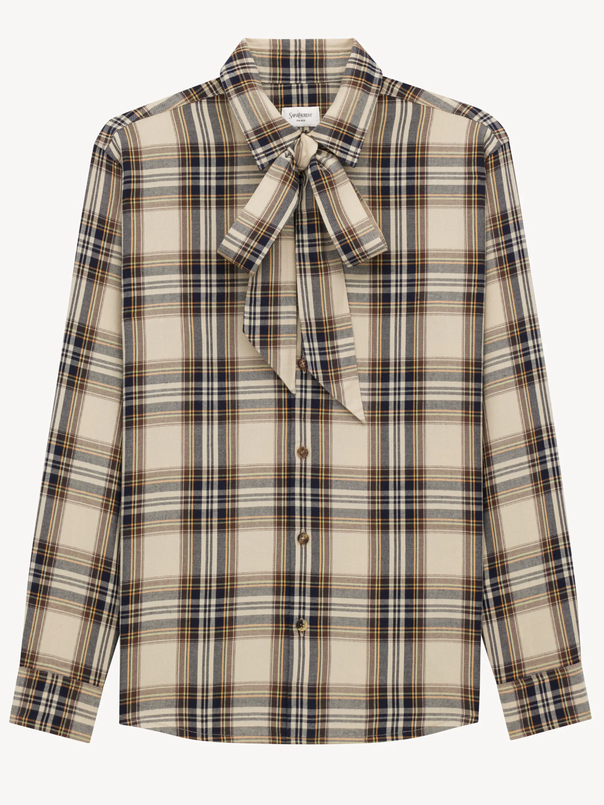 Saint Laurent Front Button Closure Shirt with Bow and Curved Hem - Size S - Image 5