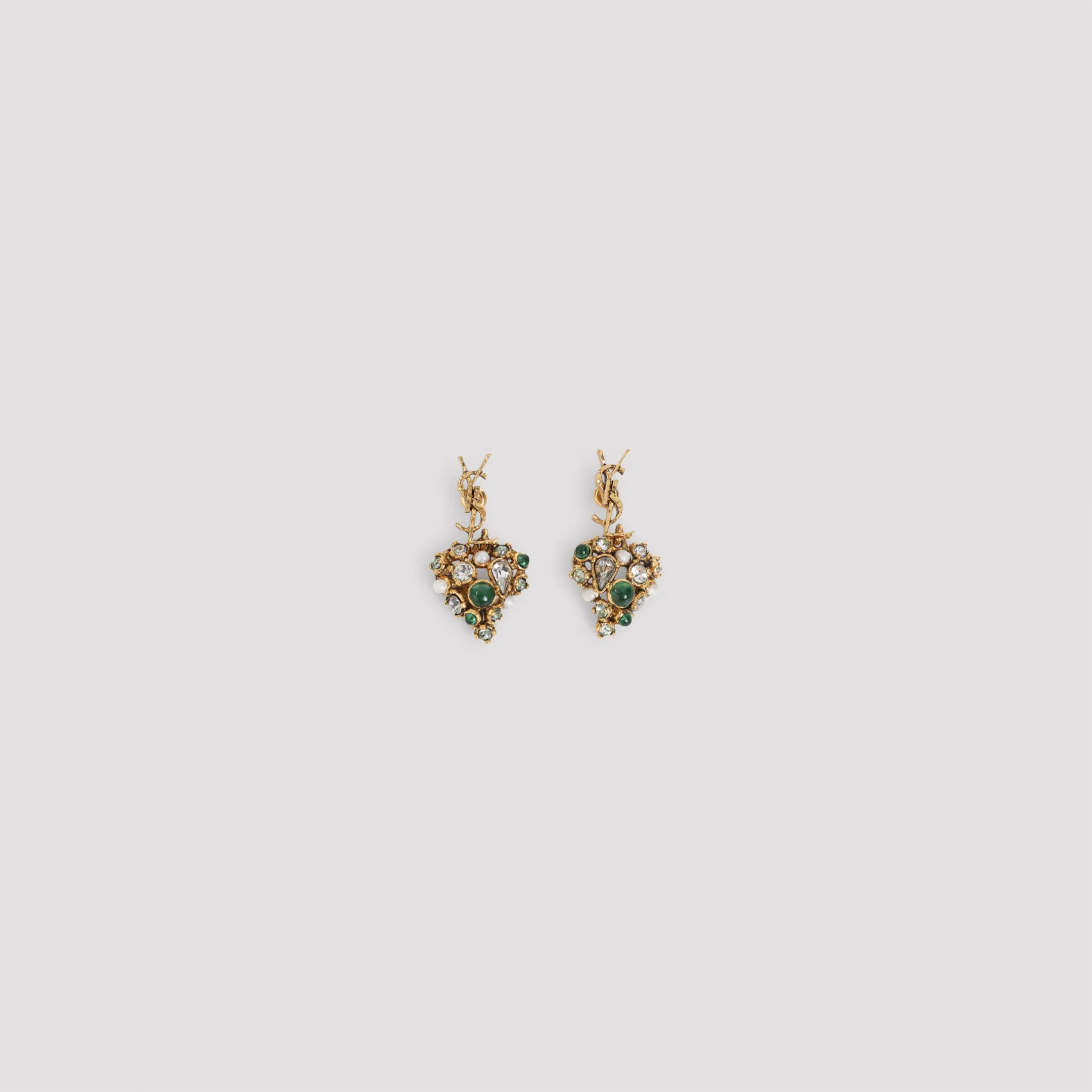 Saint Laurent Hammered Cassandre Statement Earrings