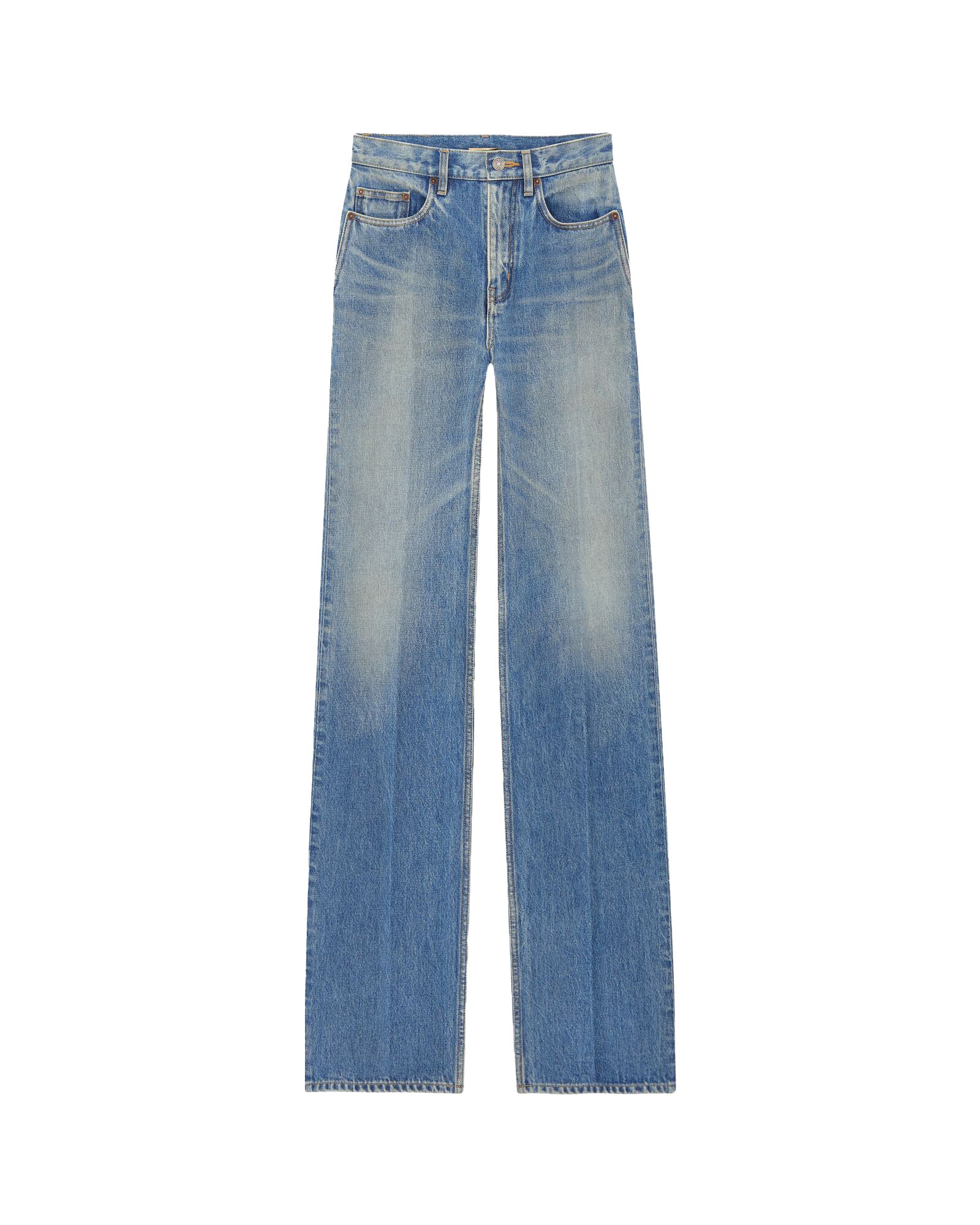 Saint Laurent High-Waisted Five-Pocket Jeans with Button and Zip Closure