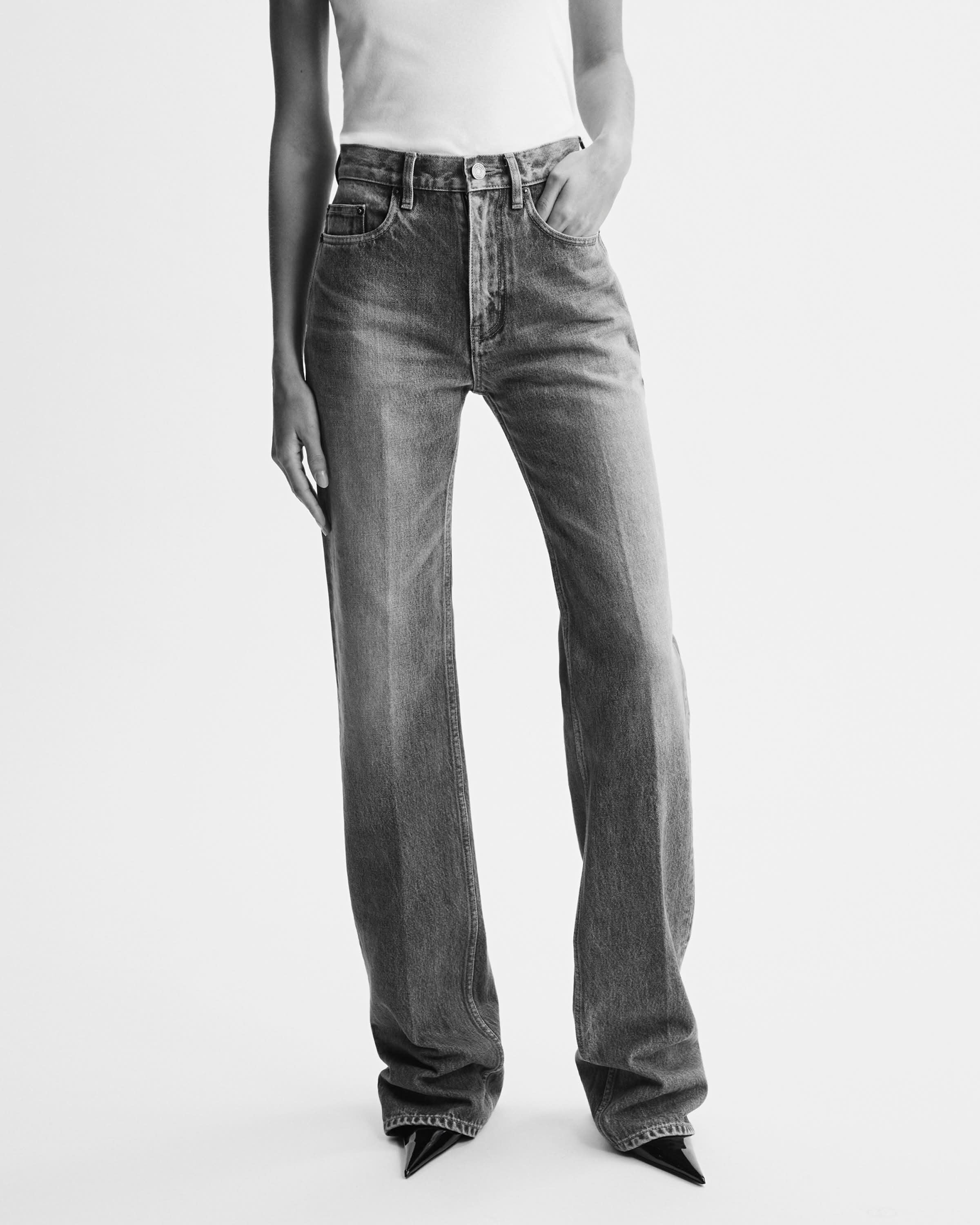 Saint Laurent High-Waisted Five-Pocket Jeans with Button and Zip Closure - Image 2