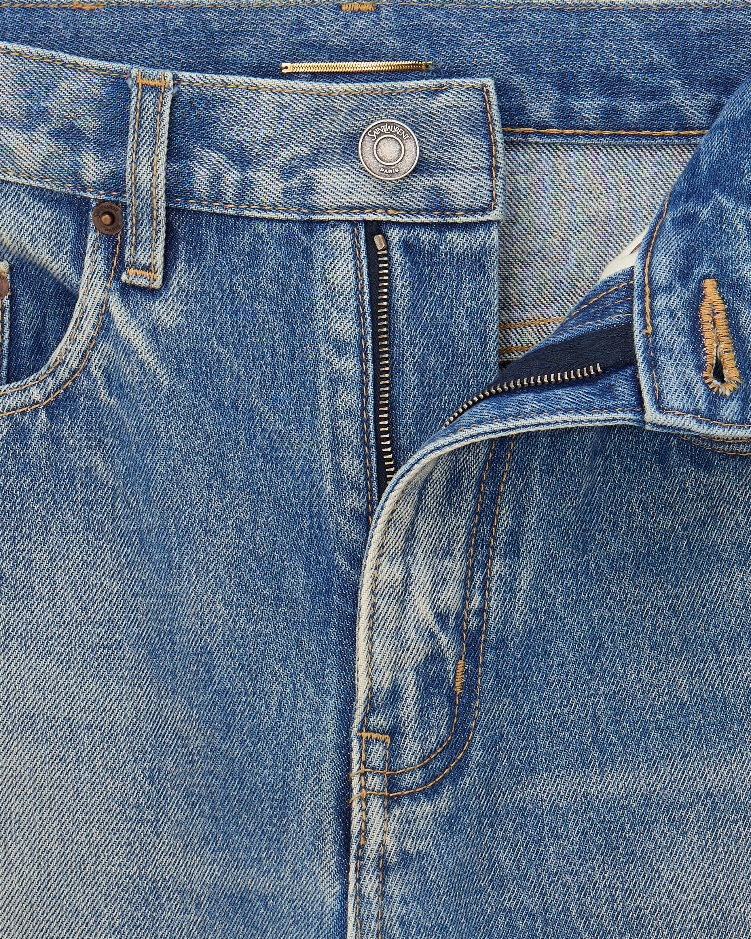 Saint Laurent High-Waisted Five-Pocket Jeans with Button and Zip Closure - Image 4
