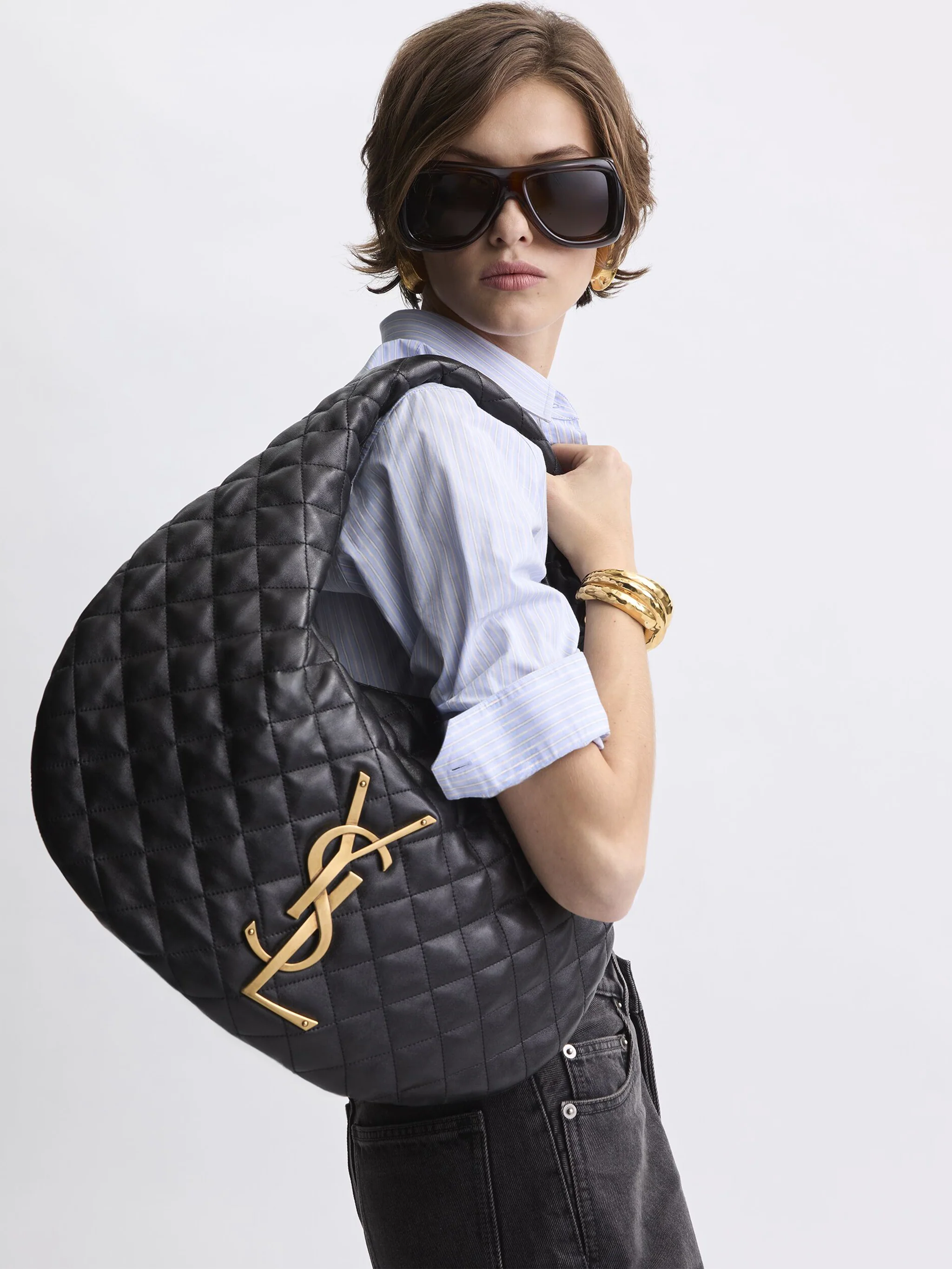 Saint Laurent ICARE Hobo in Quilted Nappa - Image 4