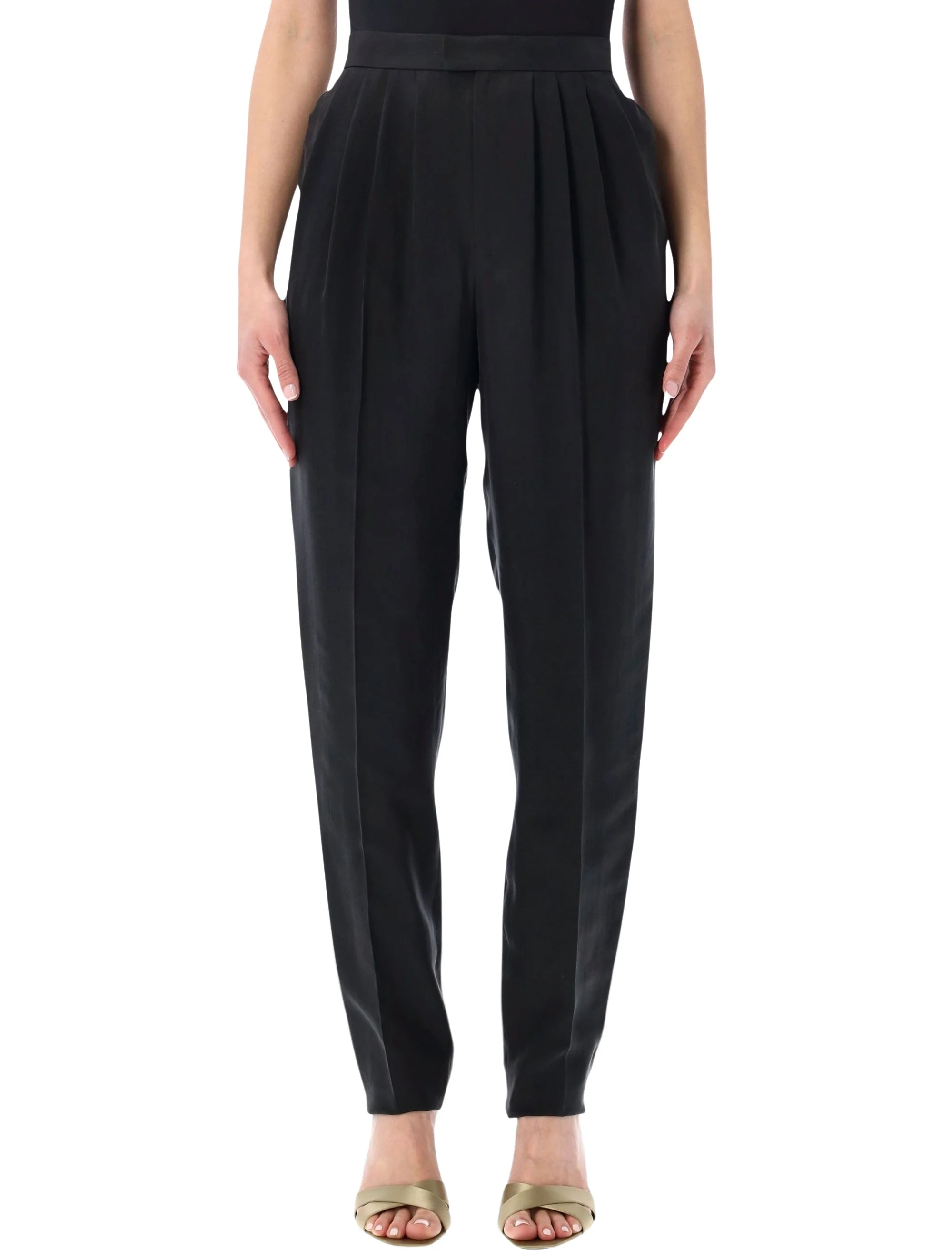 Saint Laurent Mid-Rise Straight-Leg Trousers