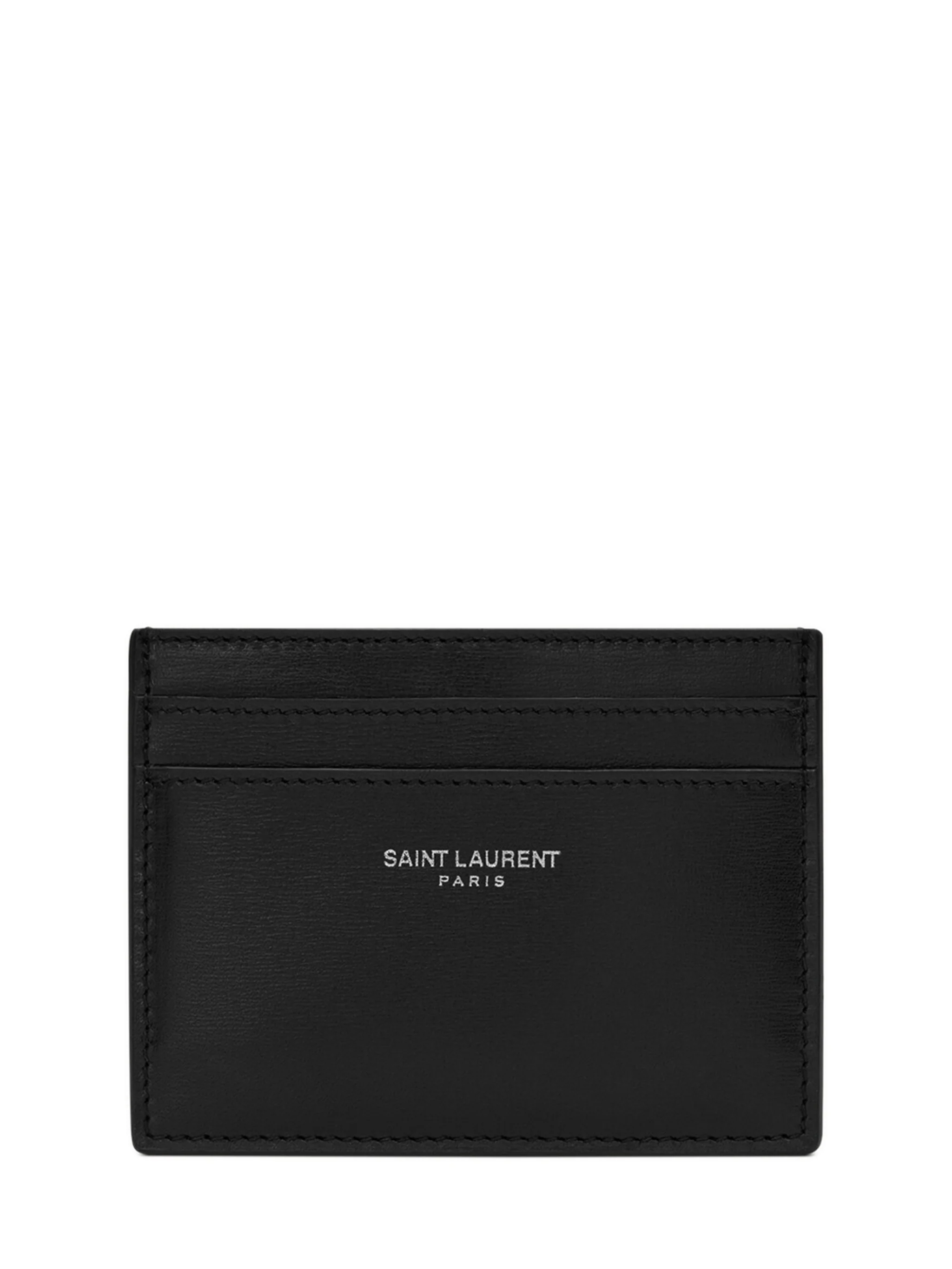 Saint Laurent Mini Card Case with Embossed Signature - 10 x 7.5 x 0.5 cm