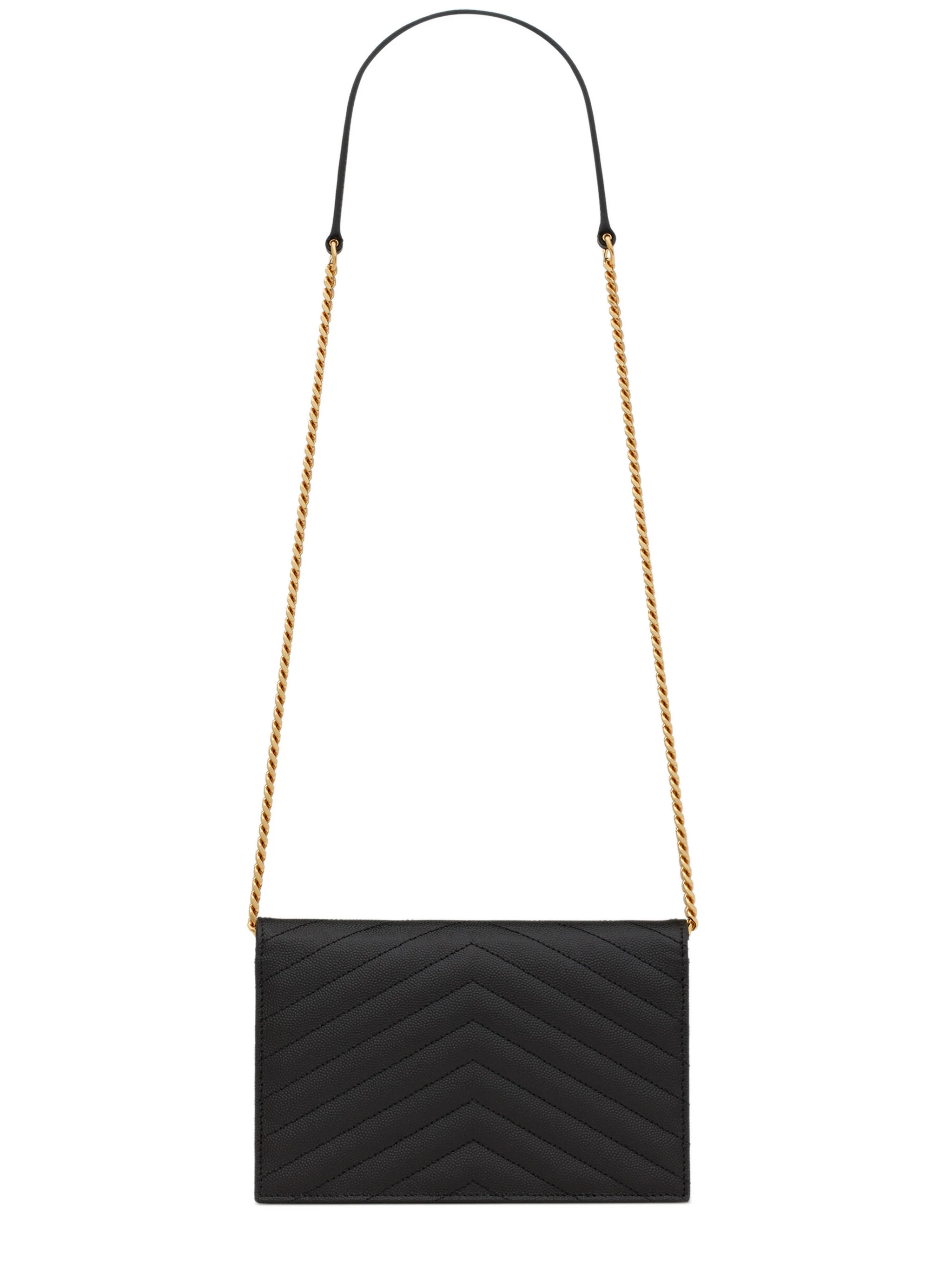 Saint Laurent Mini Chain Wallet with Snap Closure - Height 12.5 cm, Width 19 cm - Image 3