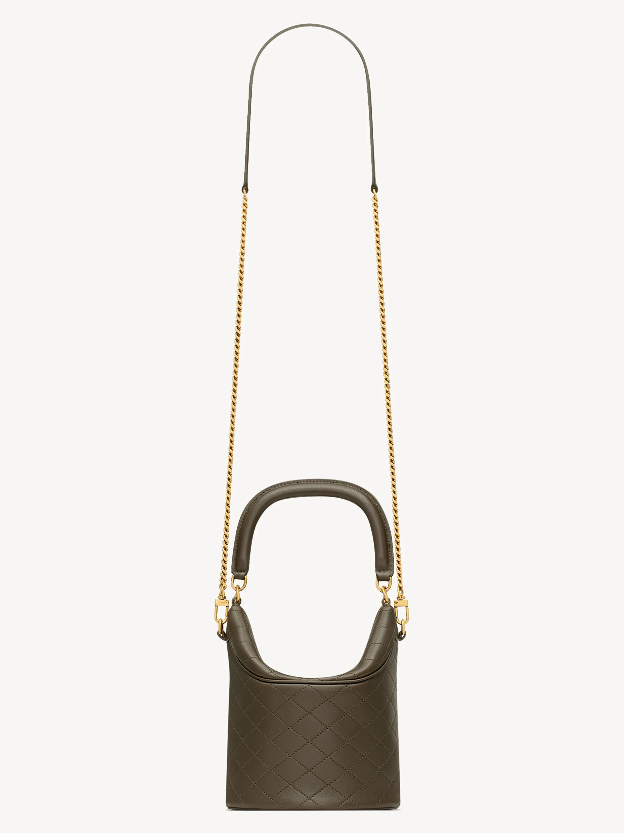 Saint Laurent Mini Leather Bag with Chain Strap - 18 cm x 15 cm - Image 3