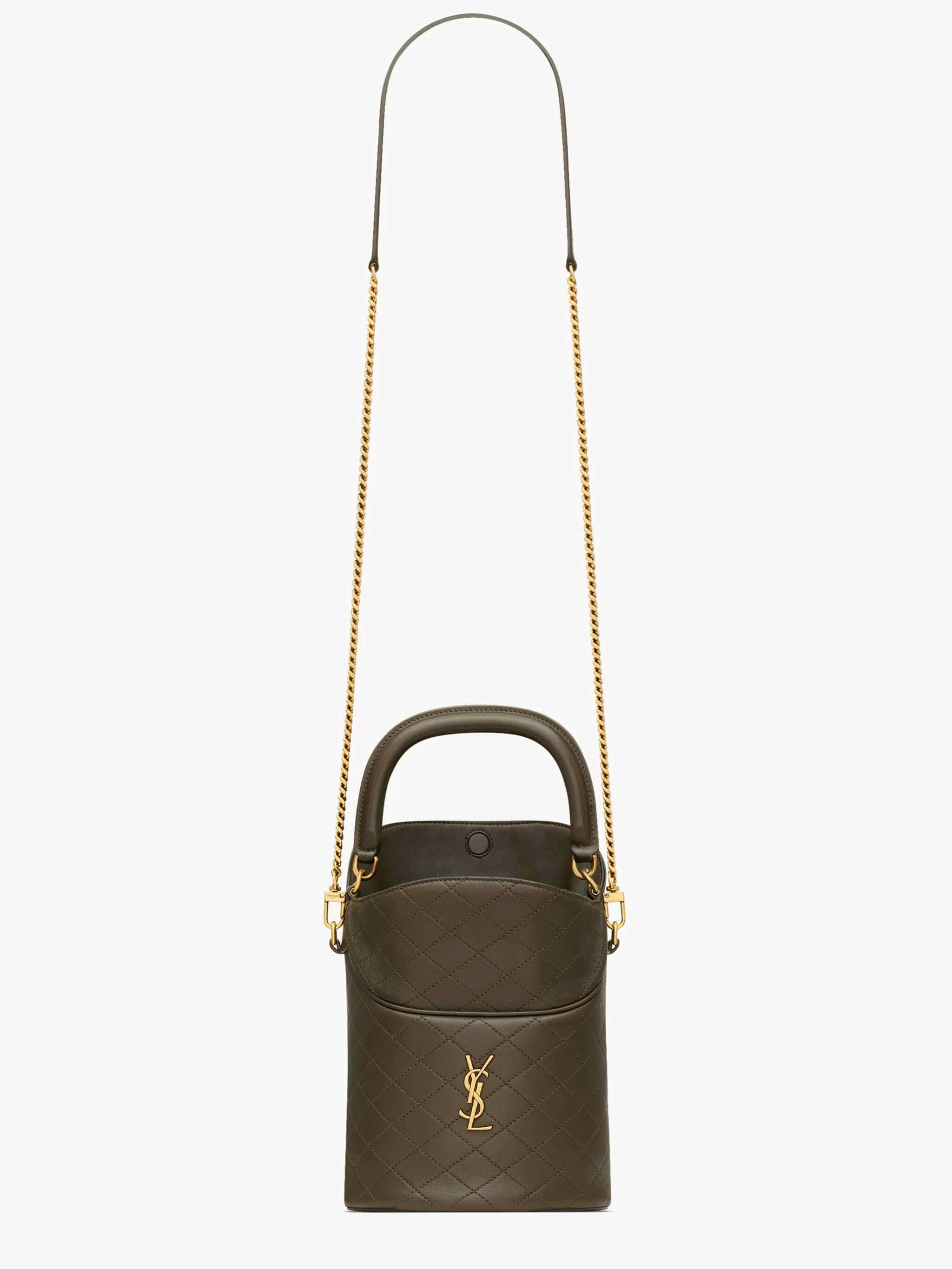 Saint Laurent Mini Leather Bag with Chain Strap - 18 cm x 15 cm - Image 5