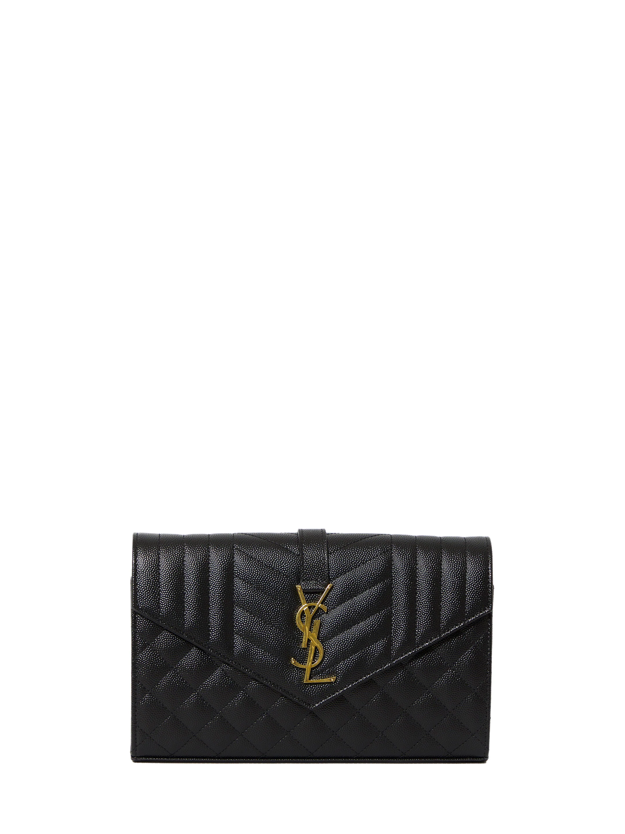 Saint Laurent Mini Leather Chain Bag - Height 14 cm; Width 22.5 cm