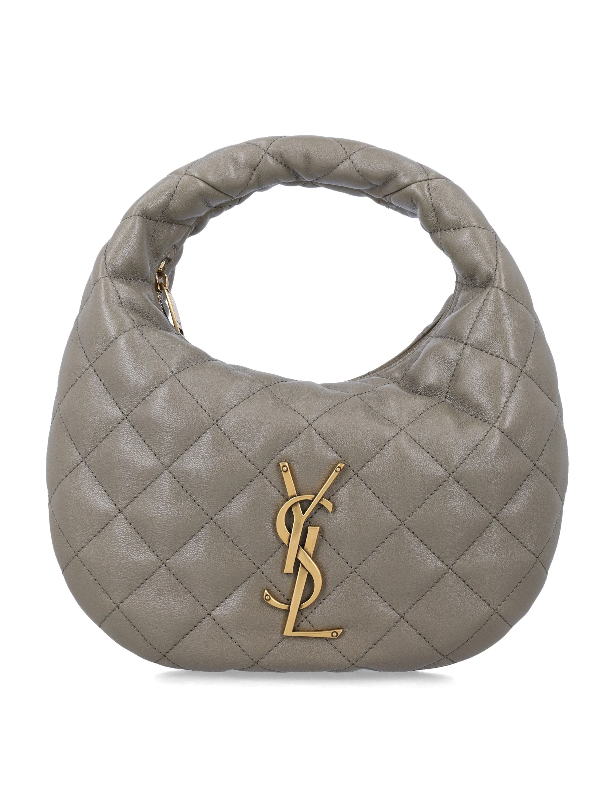 Saint Laurent Mini Quilted Handbag with Signature Emblem - 17 cm x 27 cm