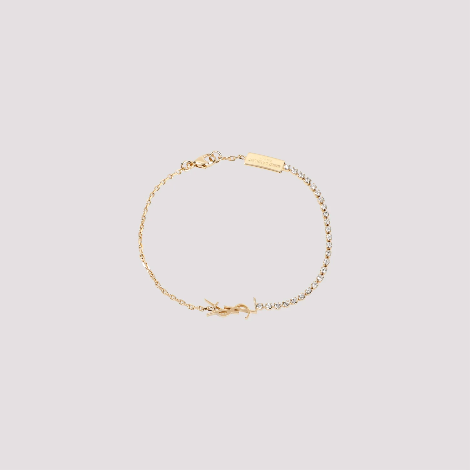 Saint Laurent Monogrammed Metallic Bracelet