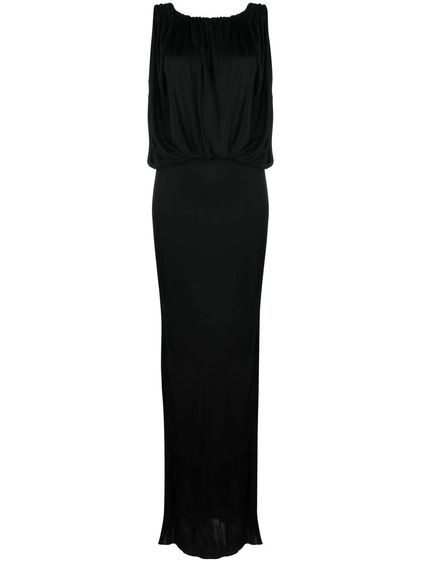 SAINT LAURENT Responsible Shiny Jersey Sleeveless Long Dress
