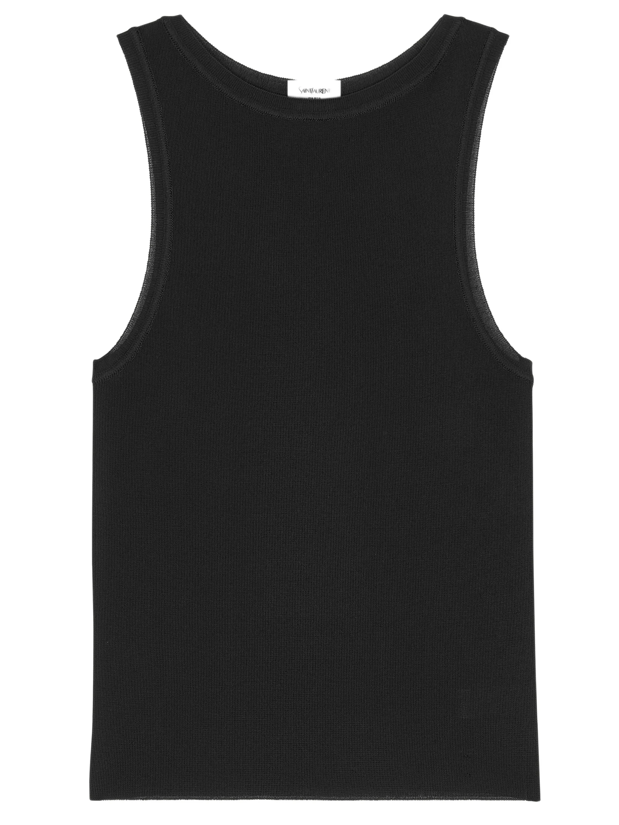 Saint Laurent Ribbed Trim Viscose Top - Size S