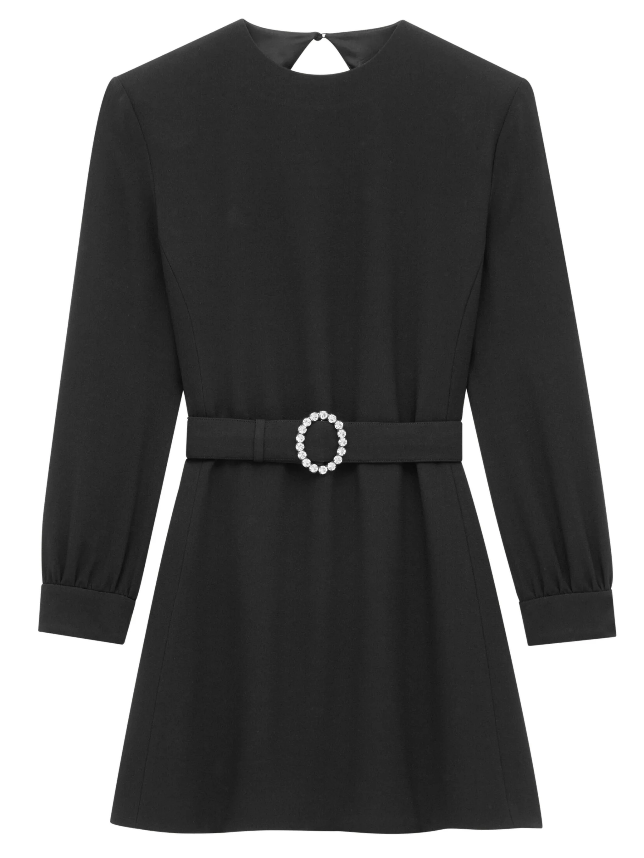 SAINT LAURENT Sablé Mini Dress with Belt