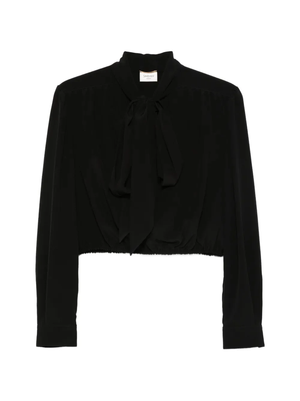 Saint Laurent Silk Lavaliere Collar Button-Up Shirt for Women