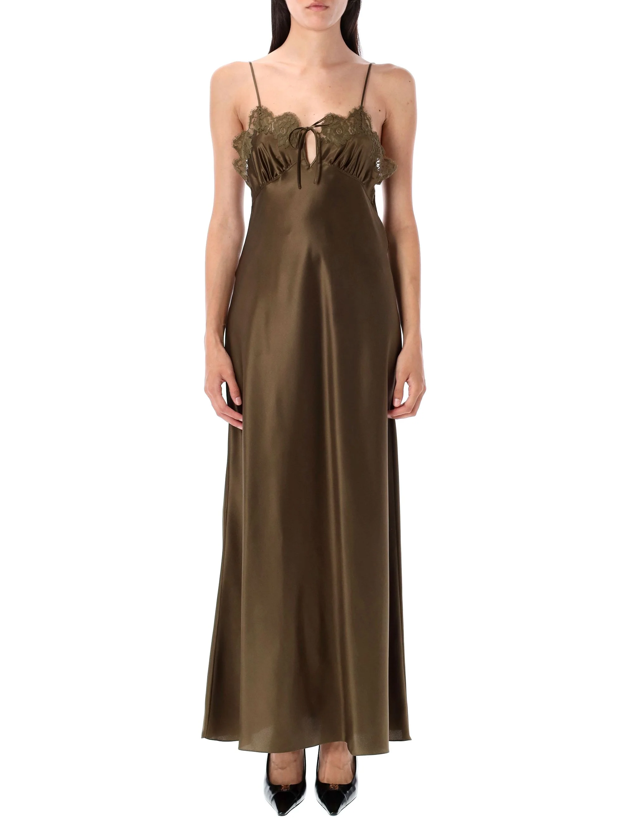 Saint Laurent Silk Satin Slip Dress - Size 38