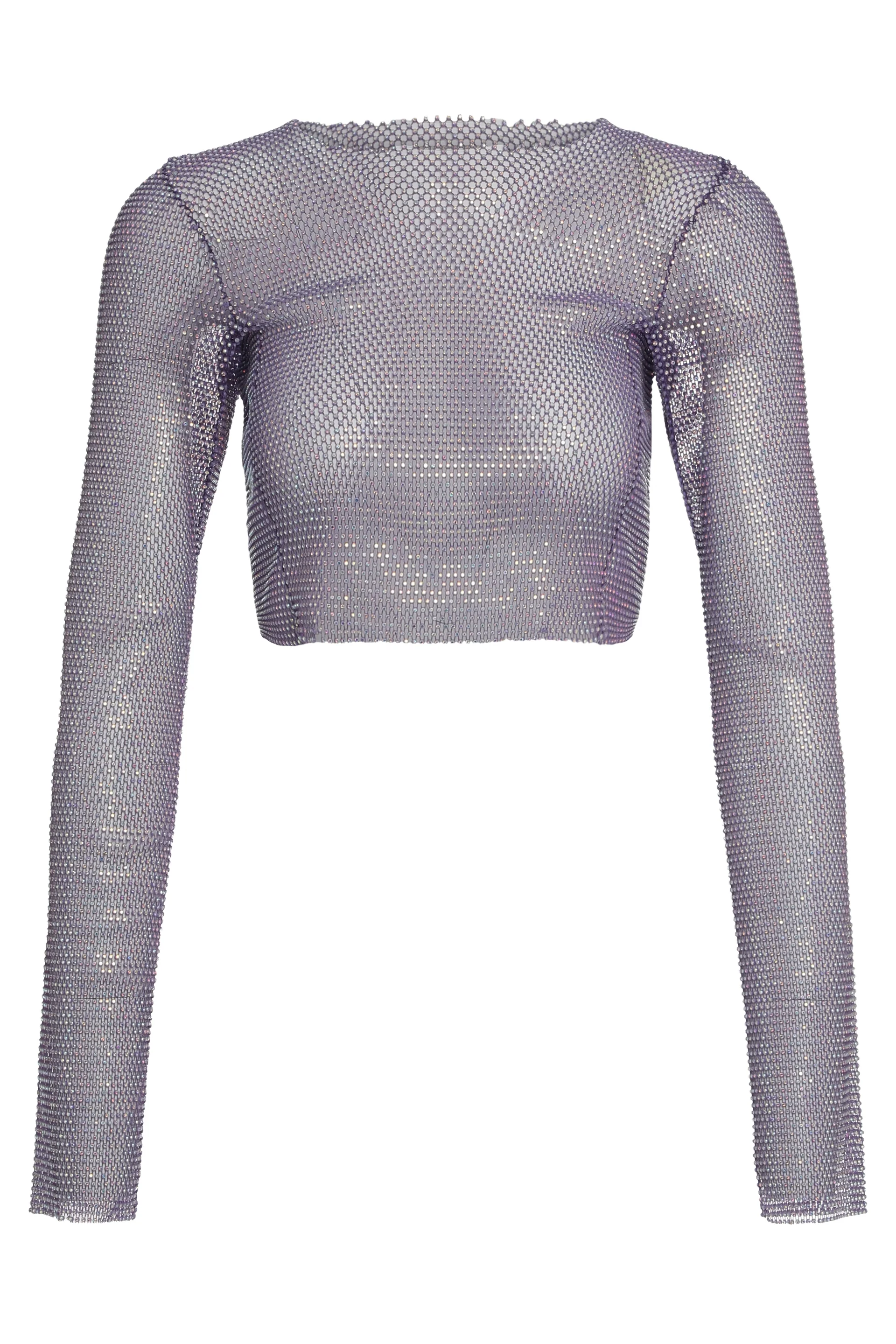 Santa Brands Embellished Long-sleeve Crop Top