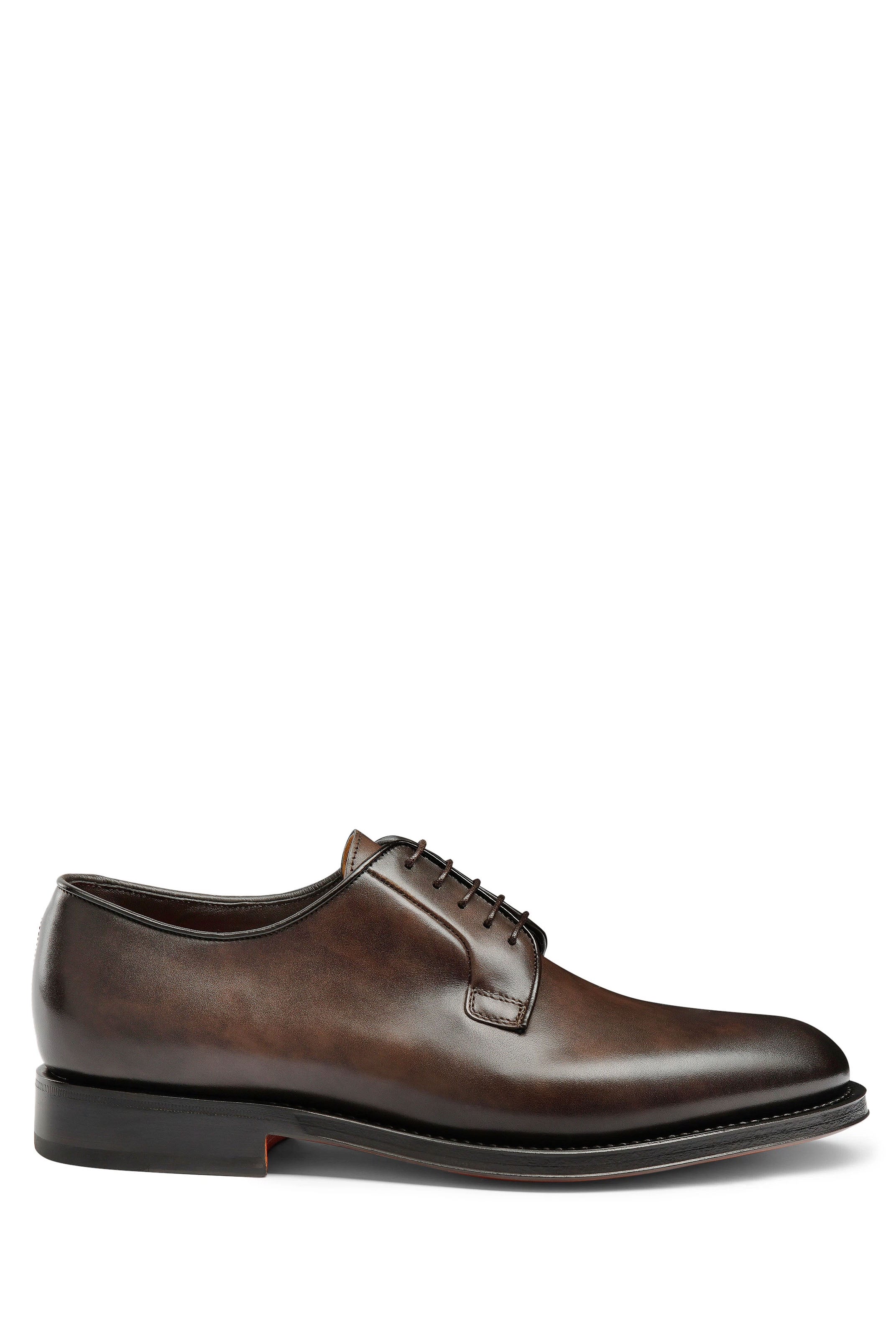 Santoni Classic Brown Flat Shoes for Men - FW25 Collection