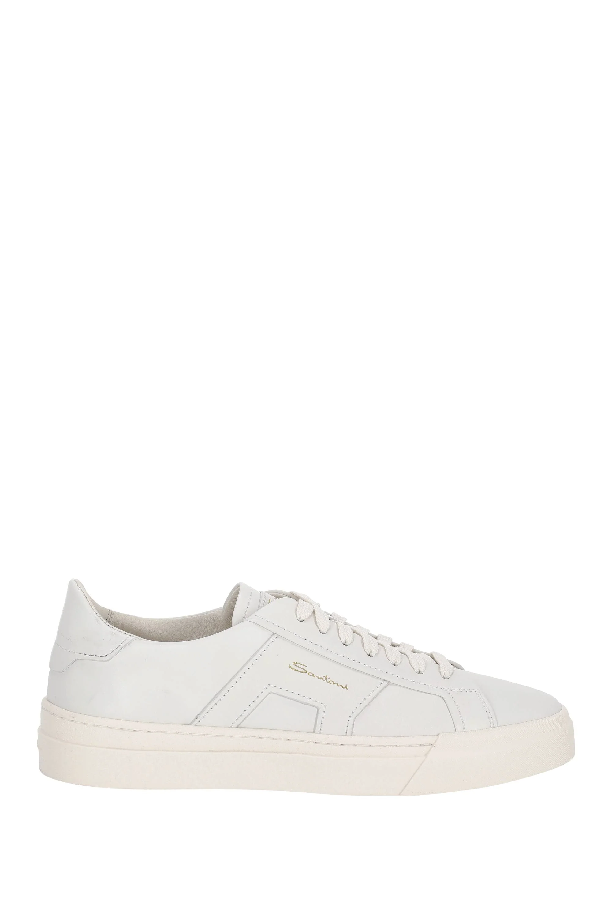 Santoni Double Buckle Leather Sneakers - Men’s Sporty Elegance