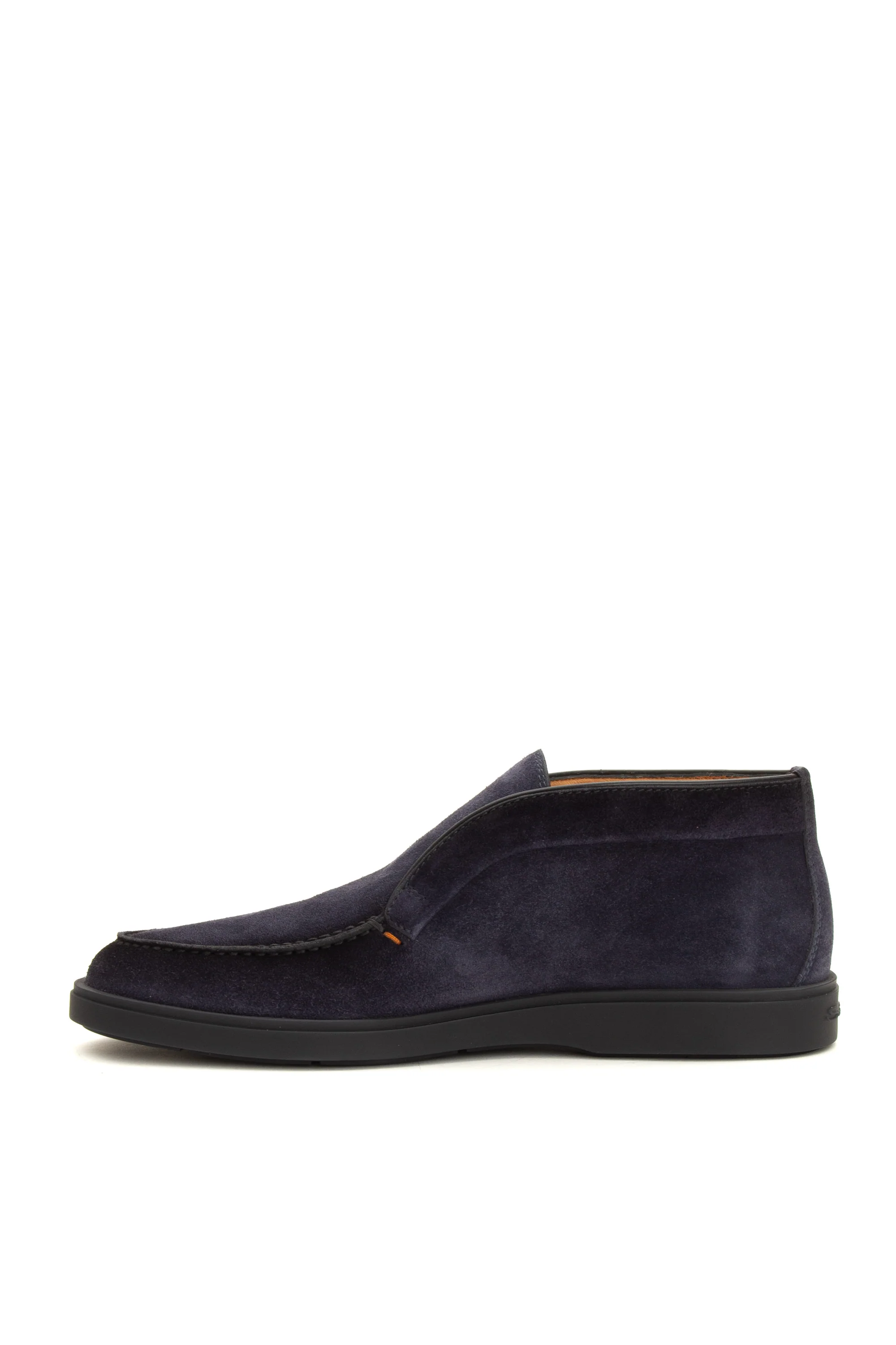 Santoni Leather Suede Round Toe Slip-On Flats for Men - Image 2