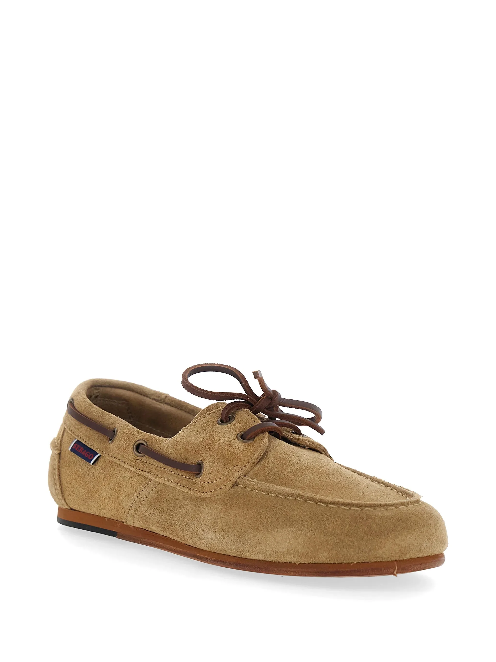 Sebago Suede Boat Loafer with Leather Laces and Classic Sole - Image 2