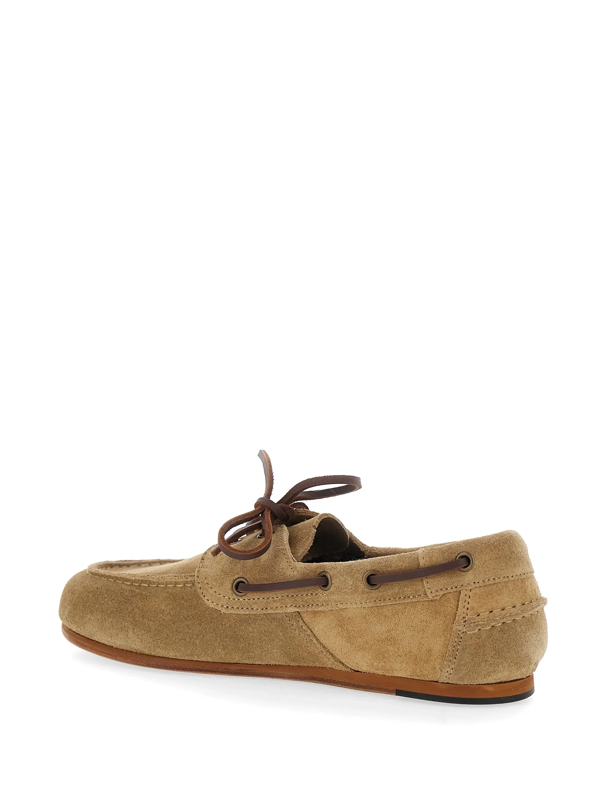 Sebago Suede Boat Loafer with Leather Laces and Classic Sole - Image 4