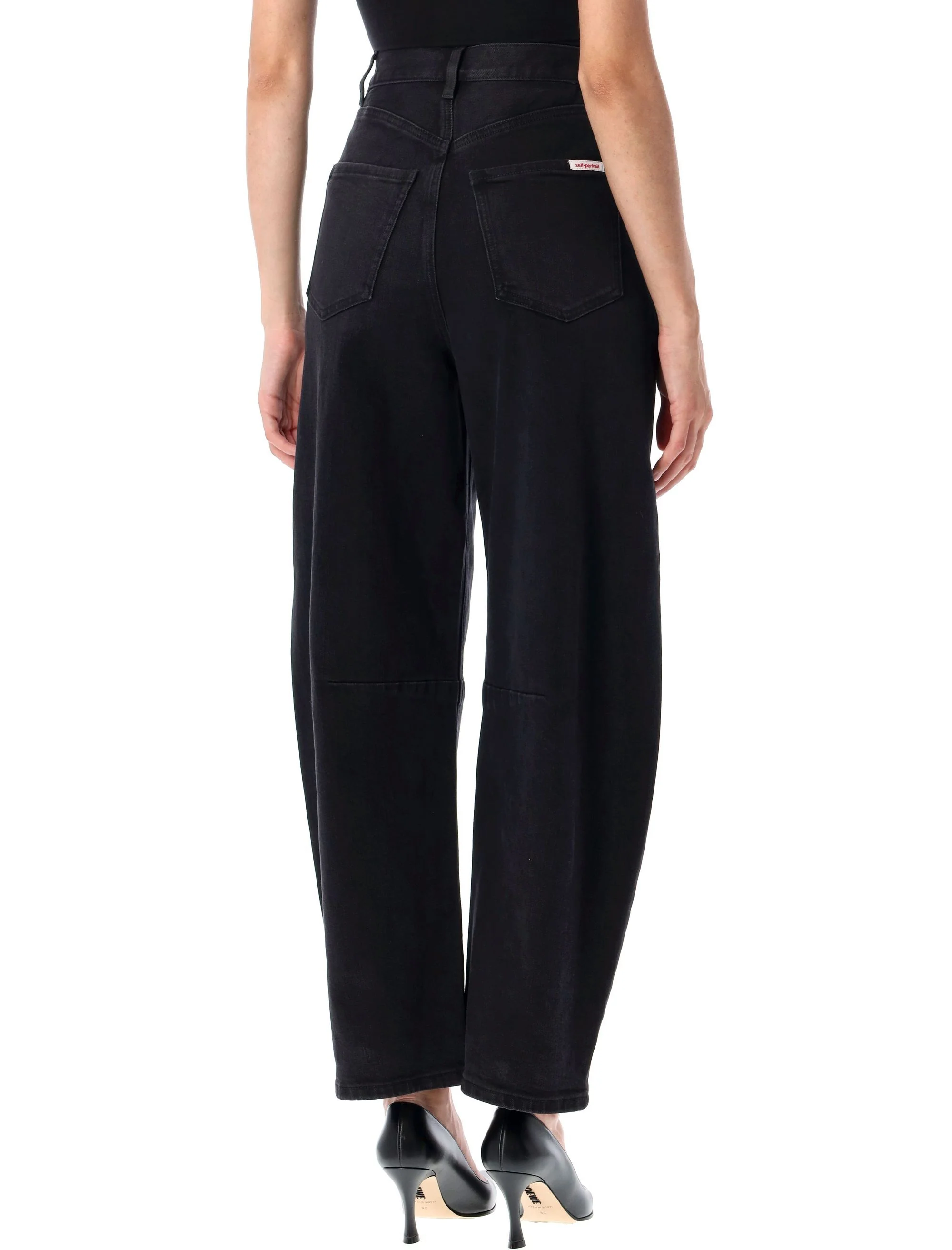 SELF-PORTRAIT Barrel Leg Jeans - Image 6