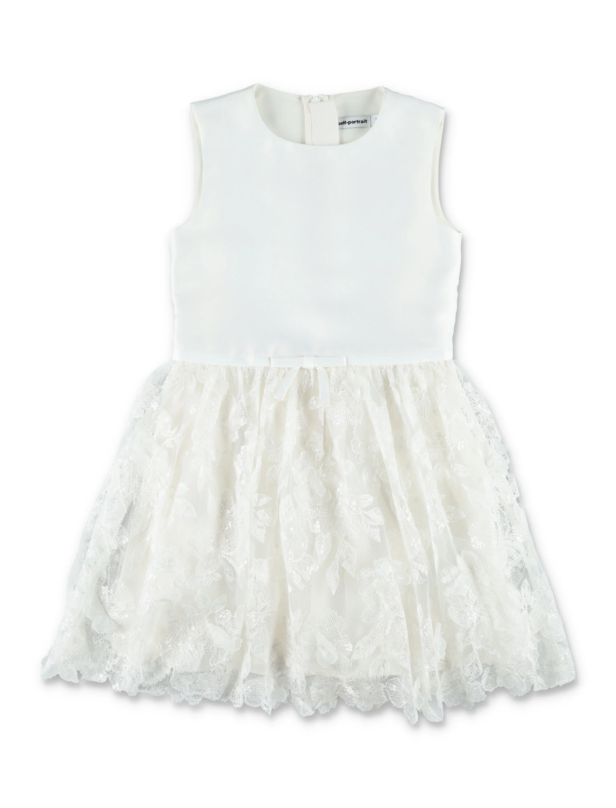 Self-portrait Charming Mini Dress with Embellished Tulle Skirt for Girls