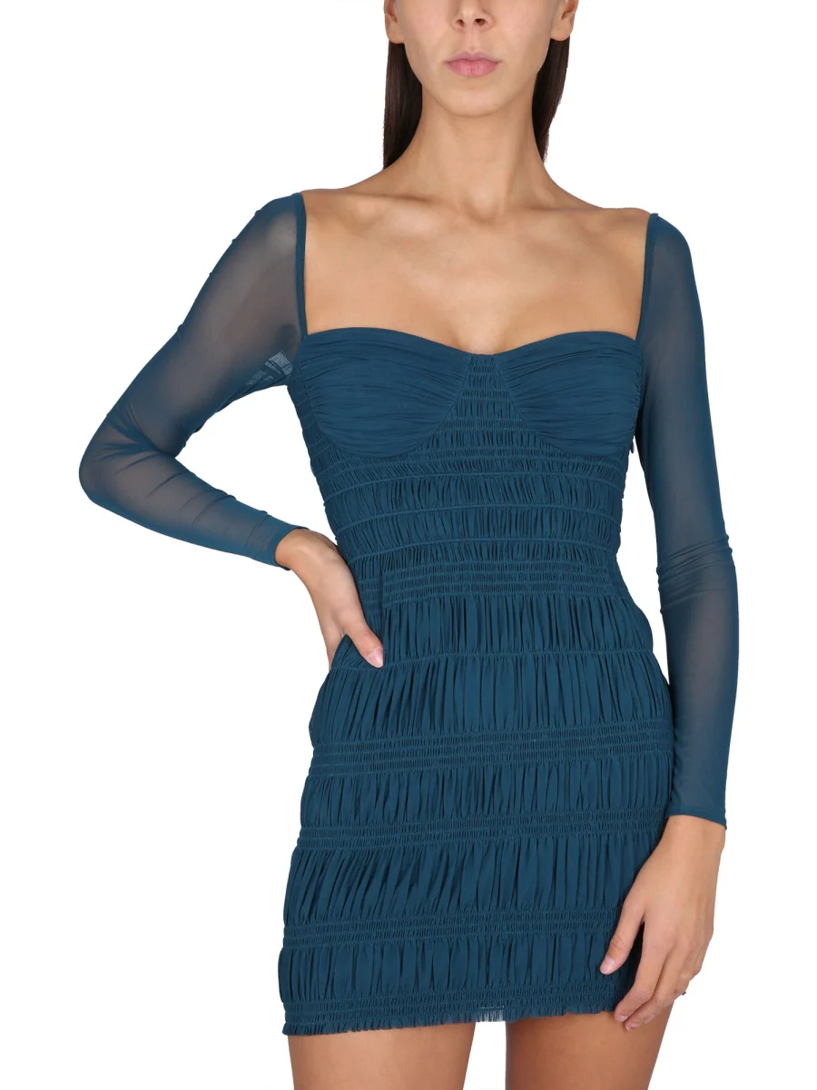 SELF-PORTRAIT Crepe Lace Mini Dress - Image 4