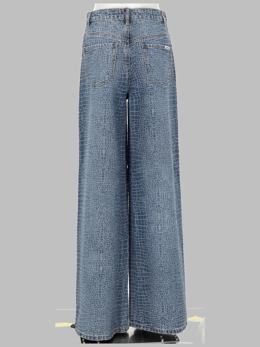 Self-portrait Crocodile Effect Denim Jeans - Image 2