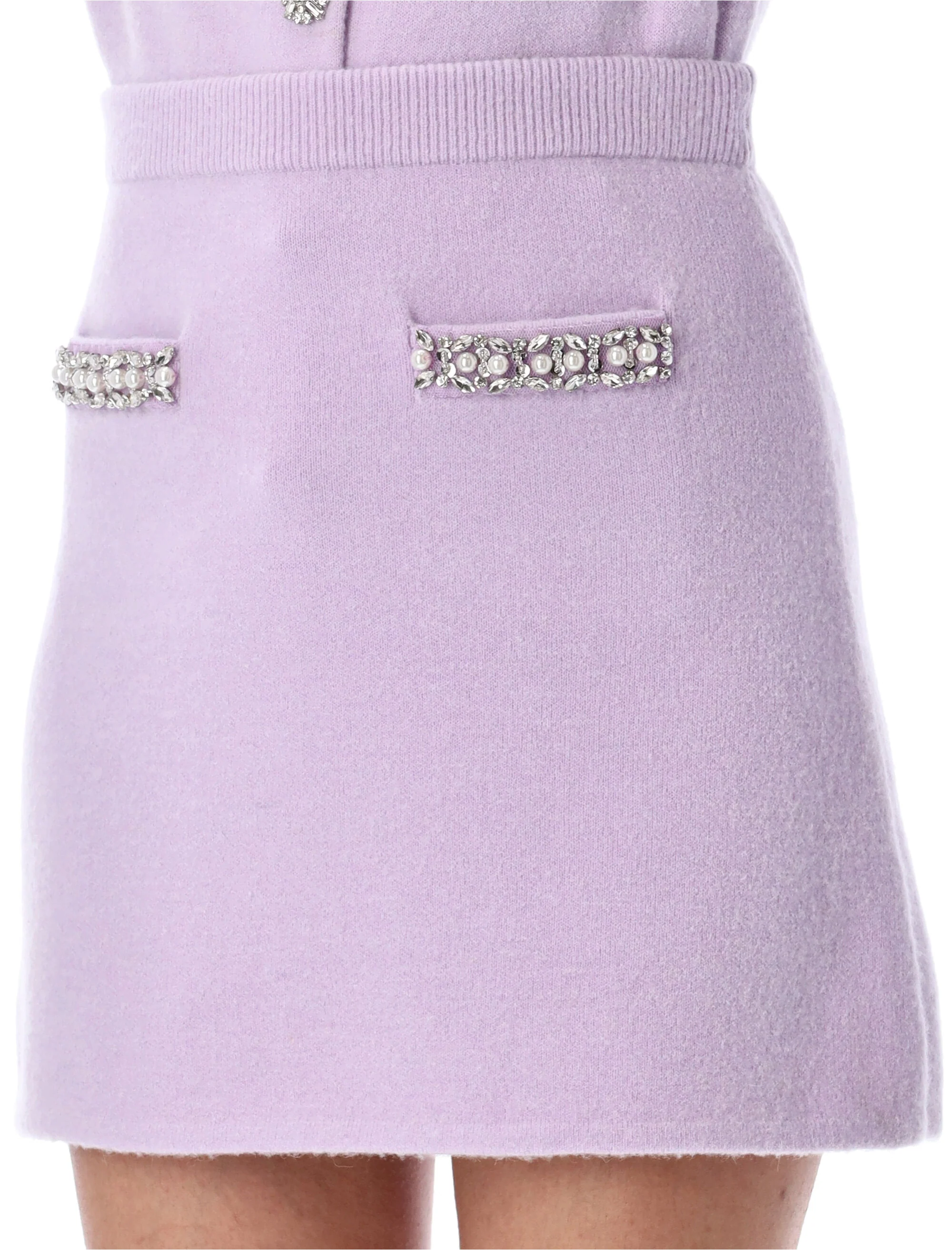 Self-portrait Crystal Trim Knit Skirt - Size S - Image 3