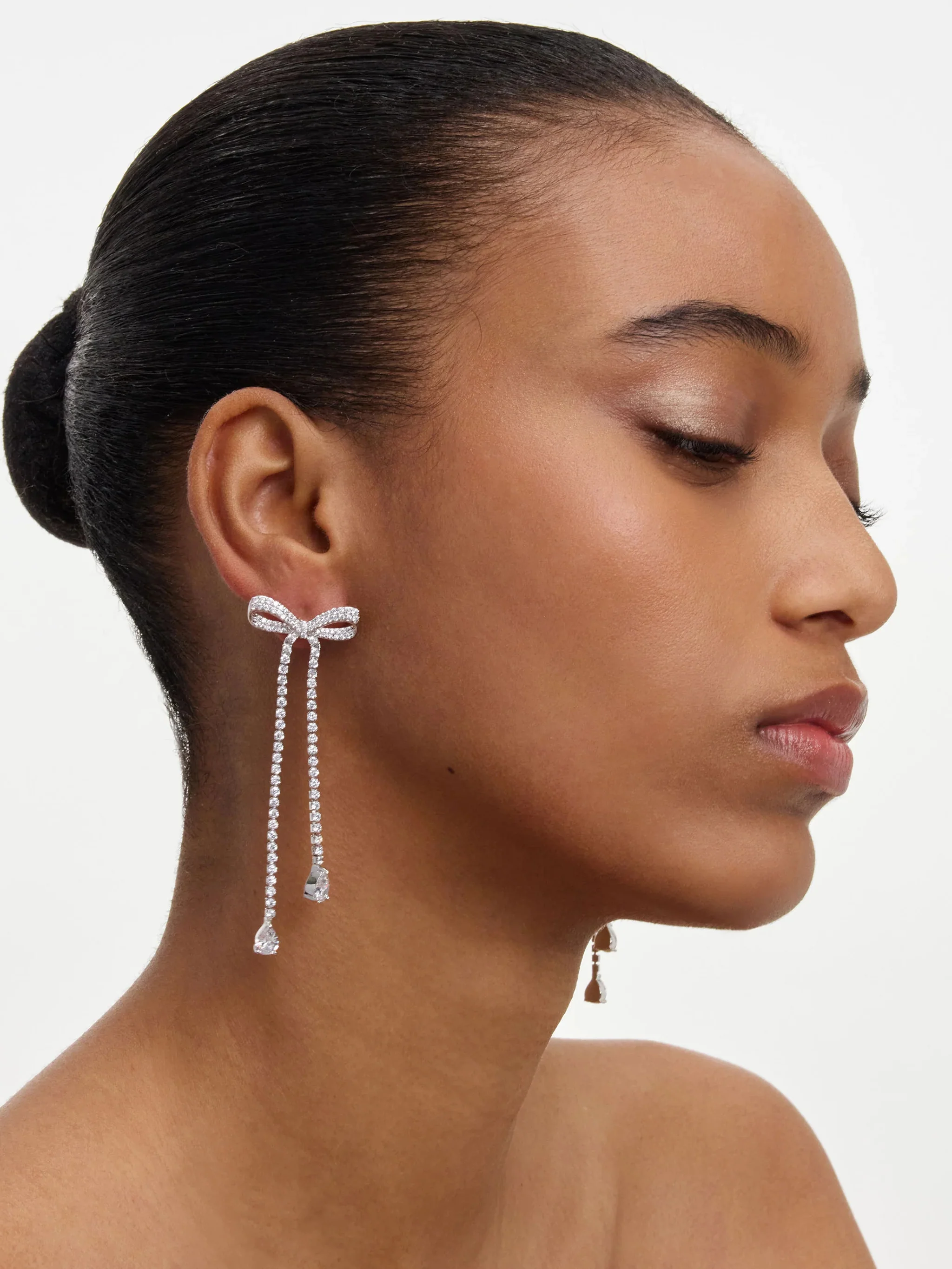 Self-portrait Dangling Crystal Embellished Earrings - Image 2