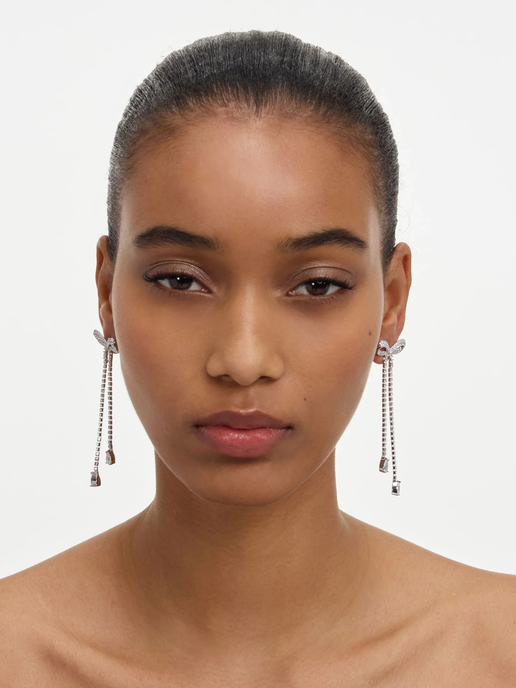 Self-portrait Dangling Crystal Embellished Earrings - Image 4