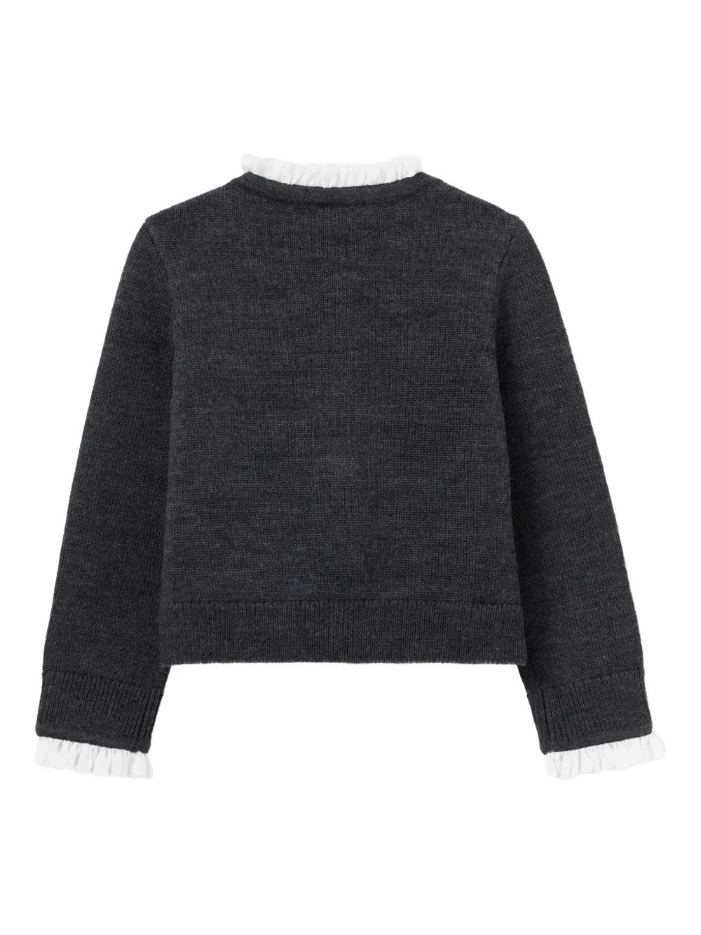 Self-portrait Diamond Pattern Cardigan with Ruffled Details - Image 2